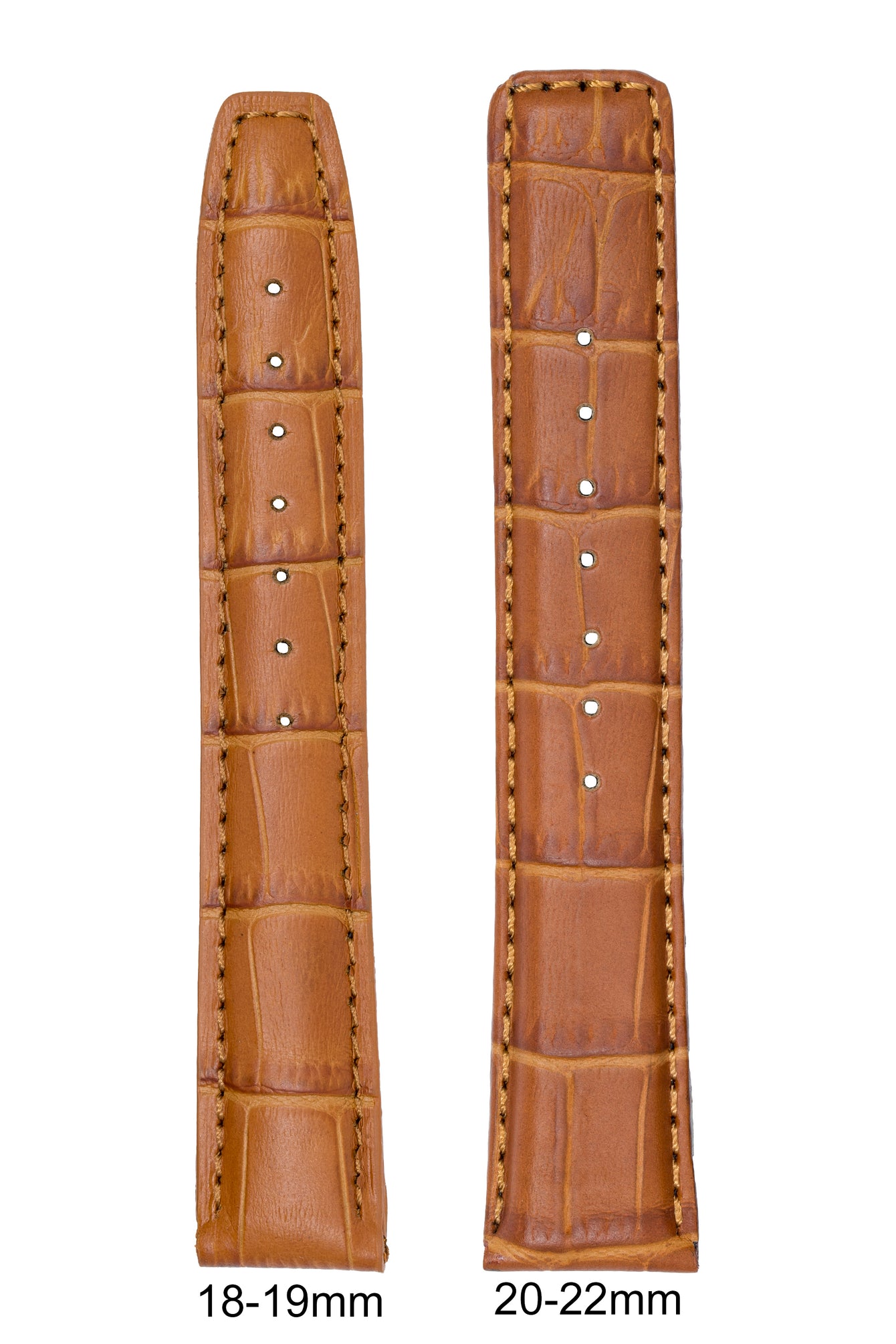 IWC-Style Alligator Embossed Leather Watch Strap in BROWN