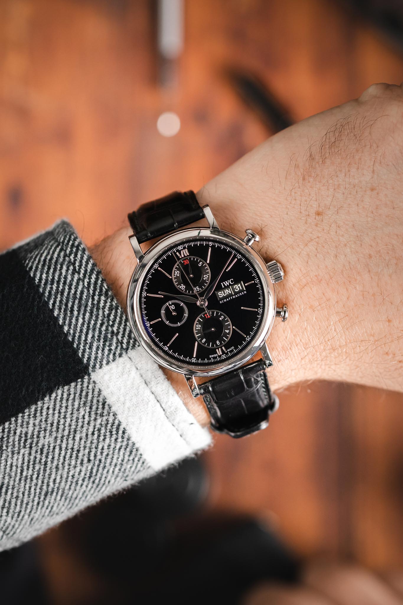 IWC Portofino Chronograph Black Dial WatchObsession Watch Obsession