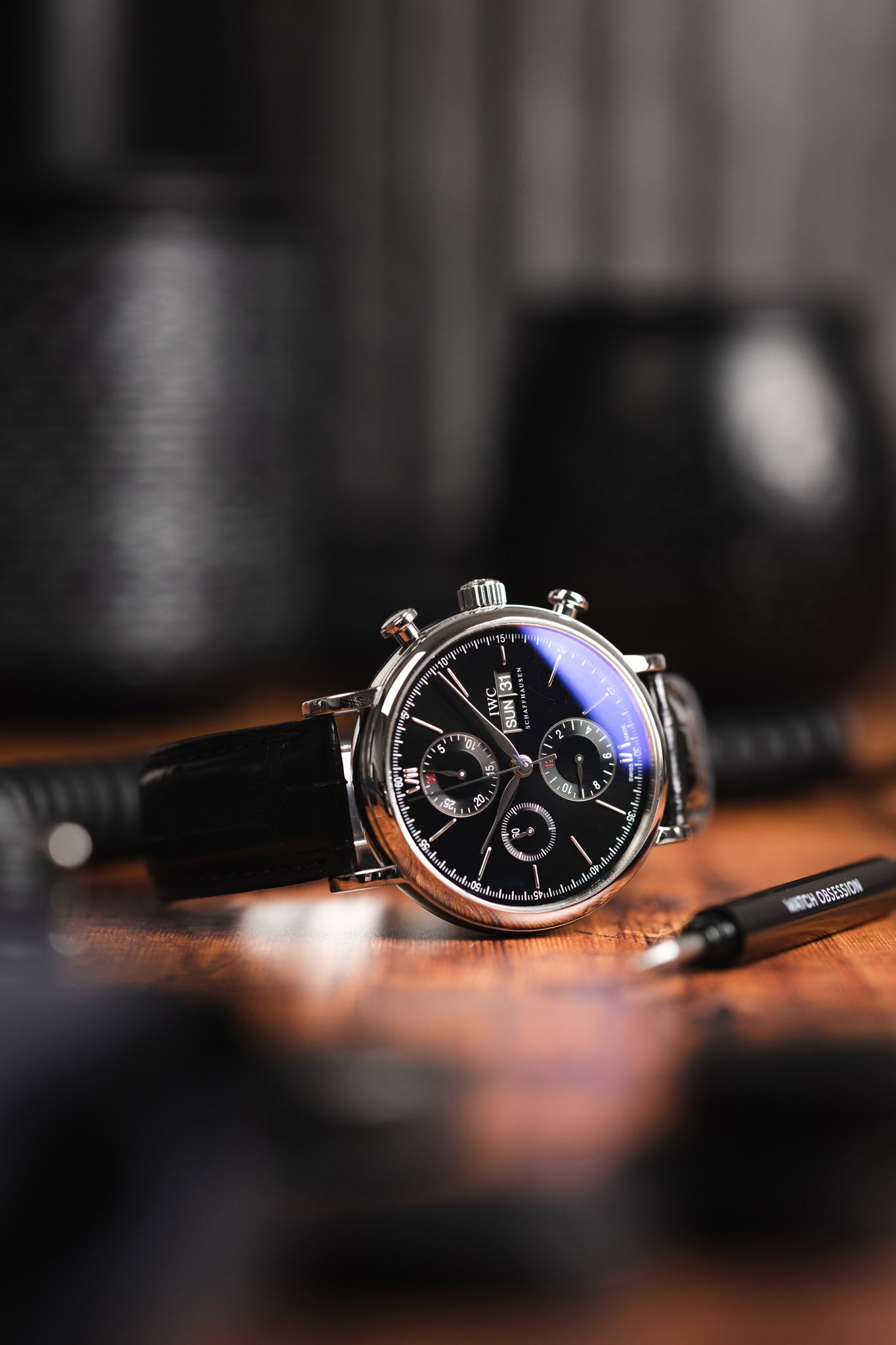 Iwc portofino hot sale chronograph black