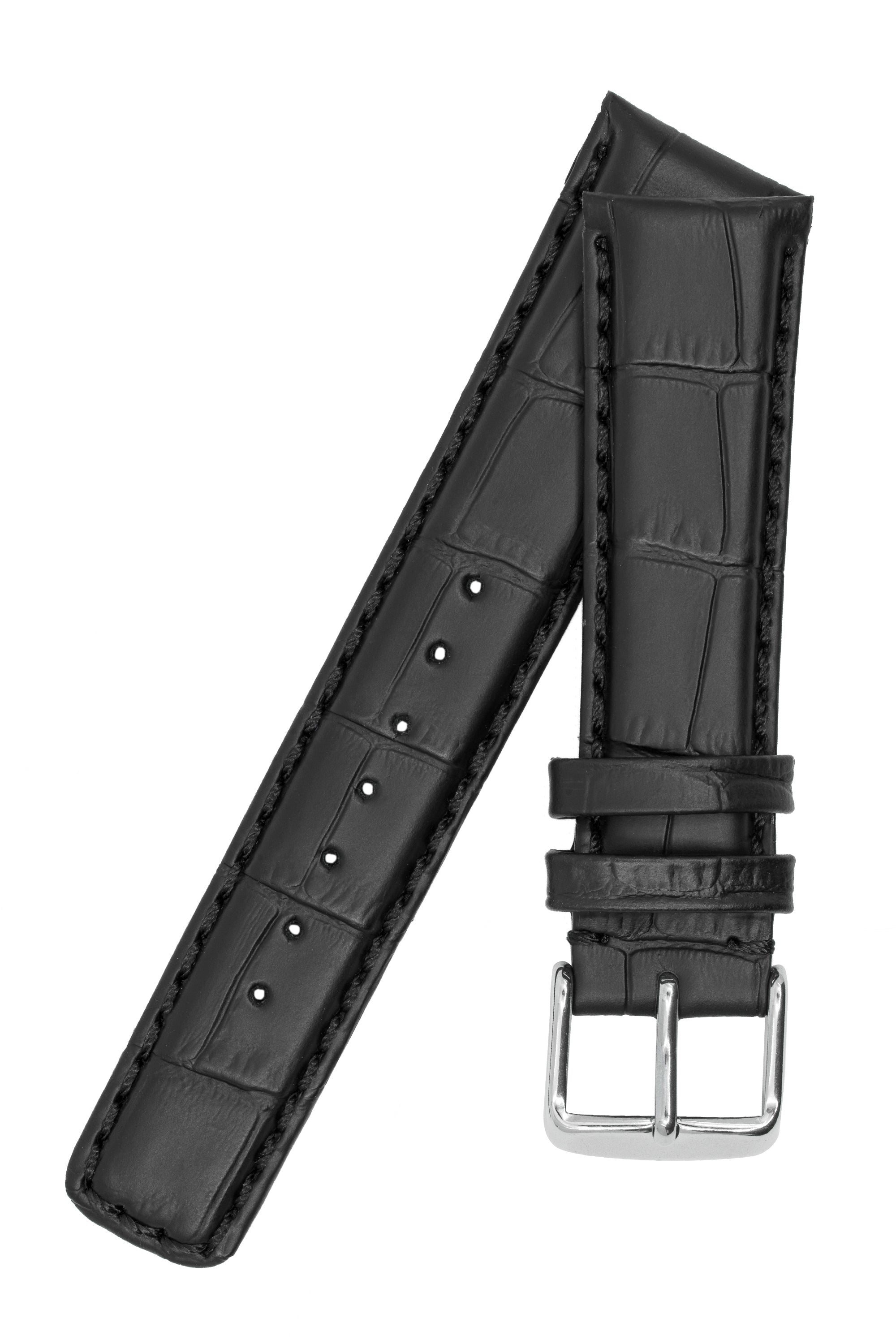 IWC-Style Alligator Watch Strap in BLACK | WatchObsession – Watch 