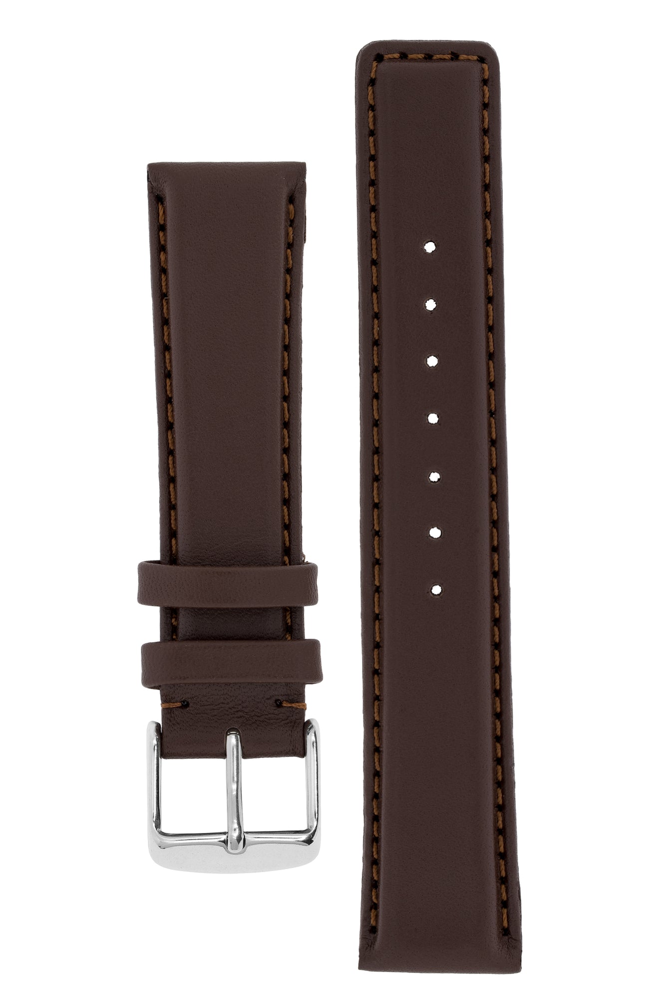 IWC-Style Calf Leather Watch Strap in DARK BROWN