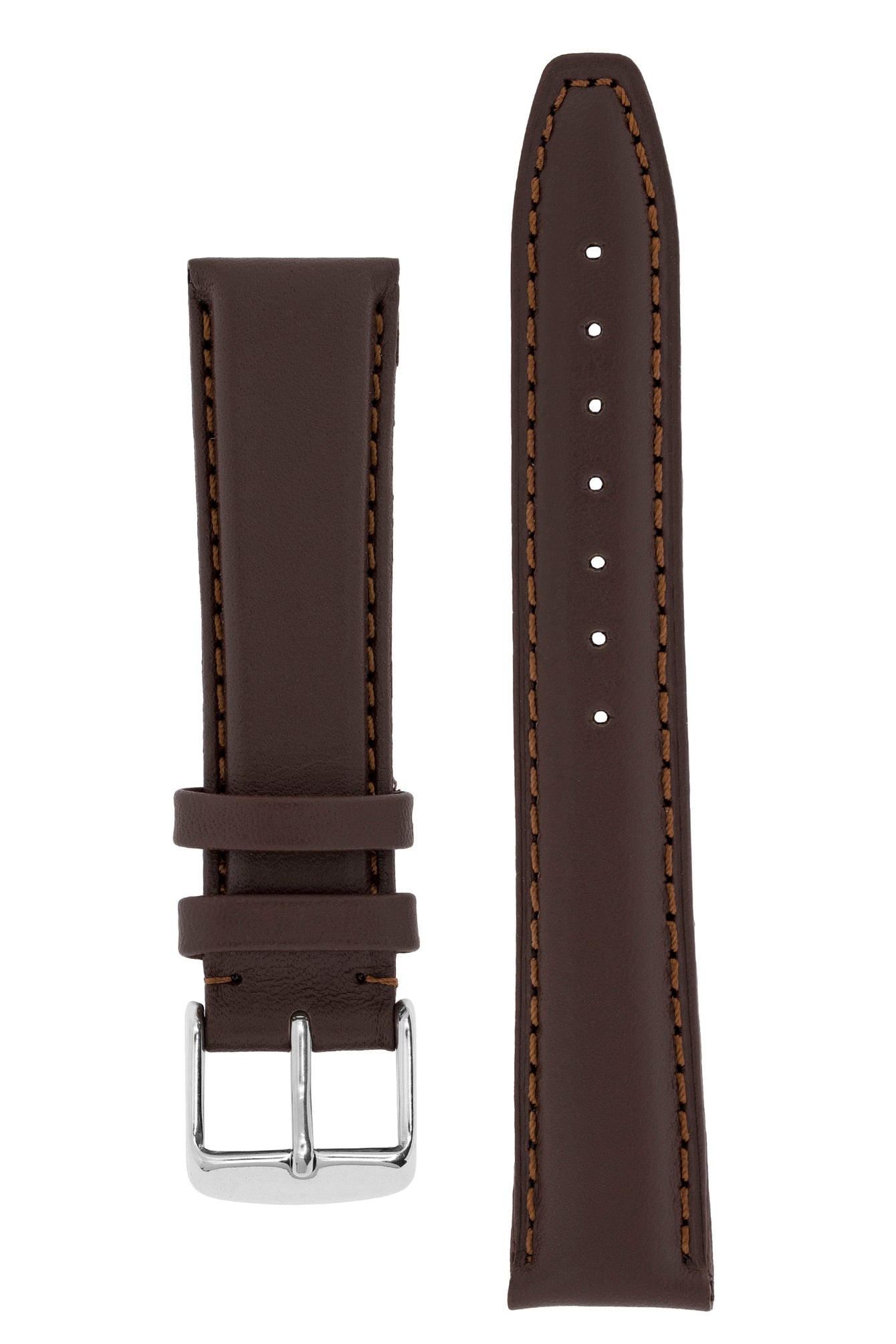 IWC-Style Calf Leather Watch Strap in DARK BROWN