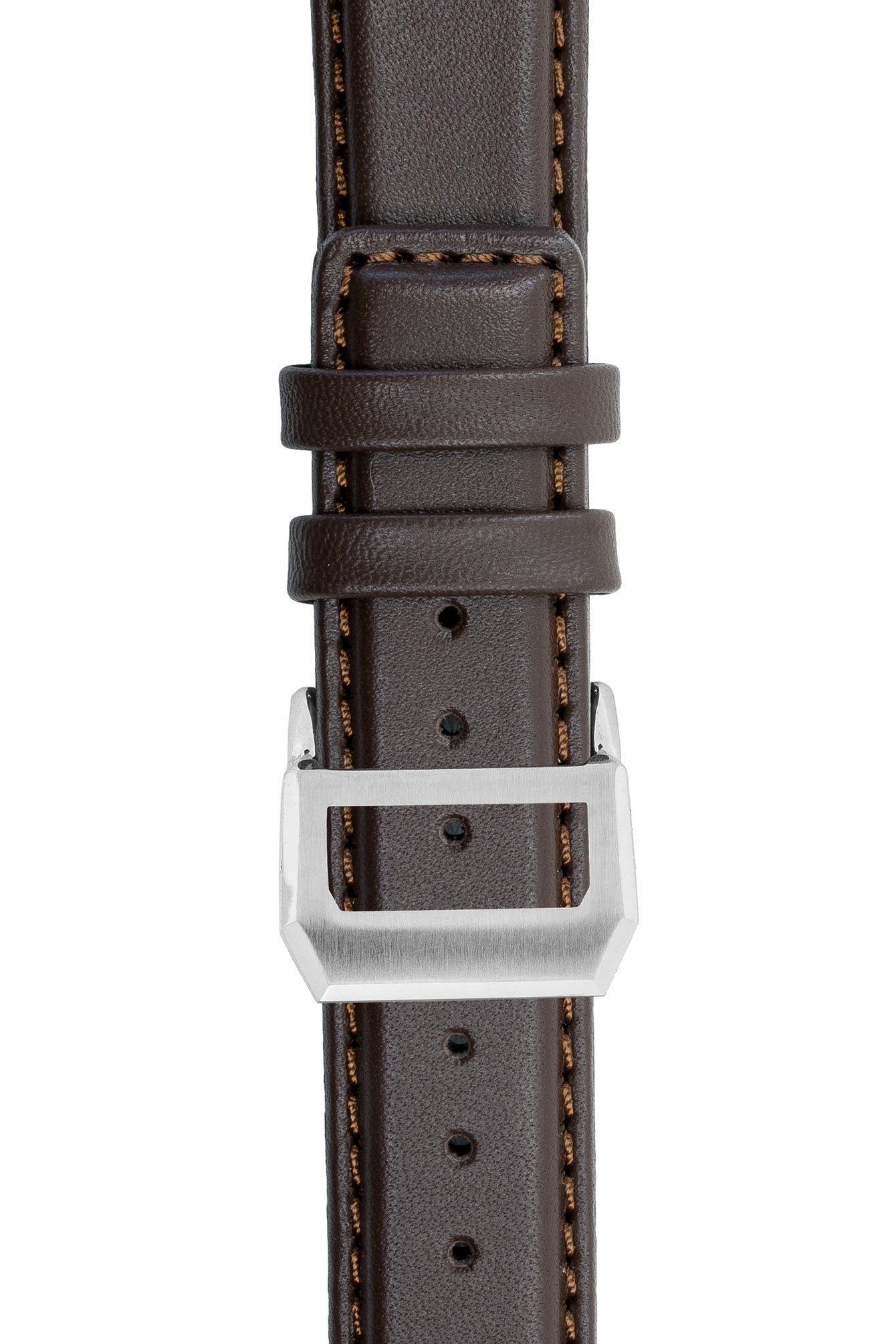 IWC-Style Calf Leather Watch Strap in DARK BROWN