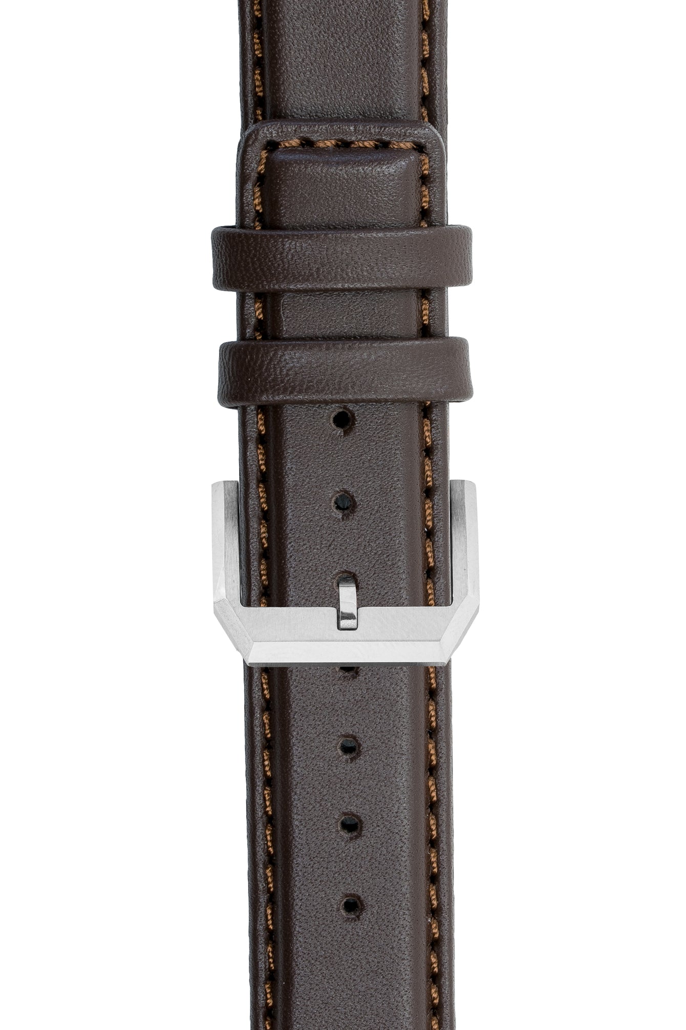 IWC-Style Calf Leather Watch Strap in DARK BROWN