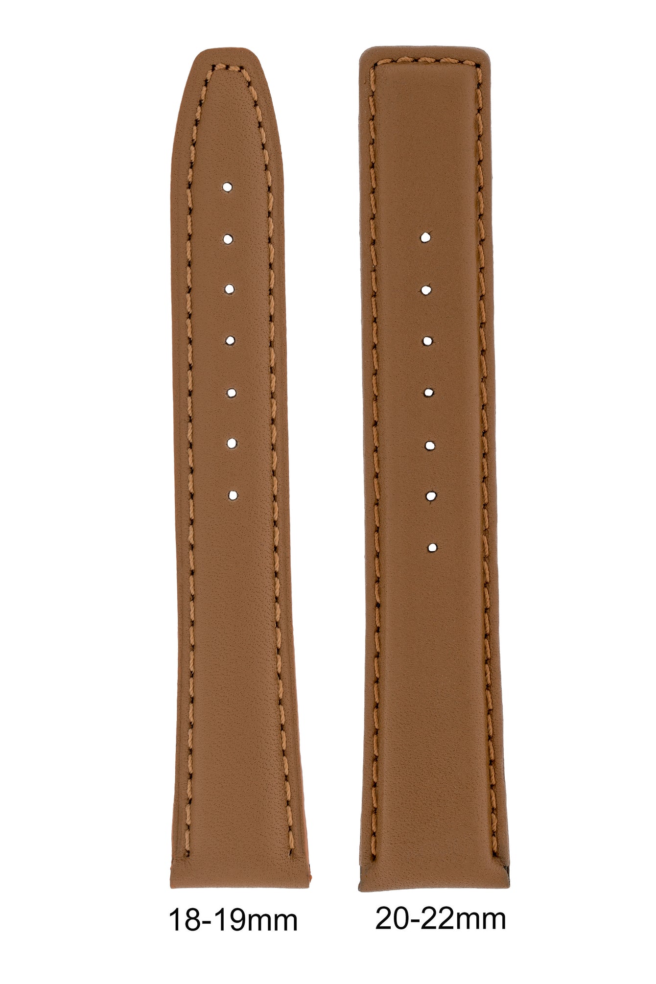 IWC-Style Calf Leather Watch Strap in CARAMEL