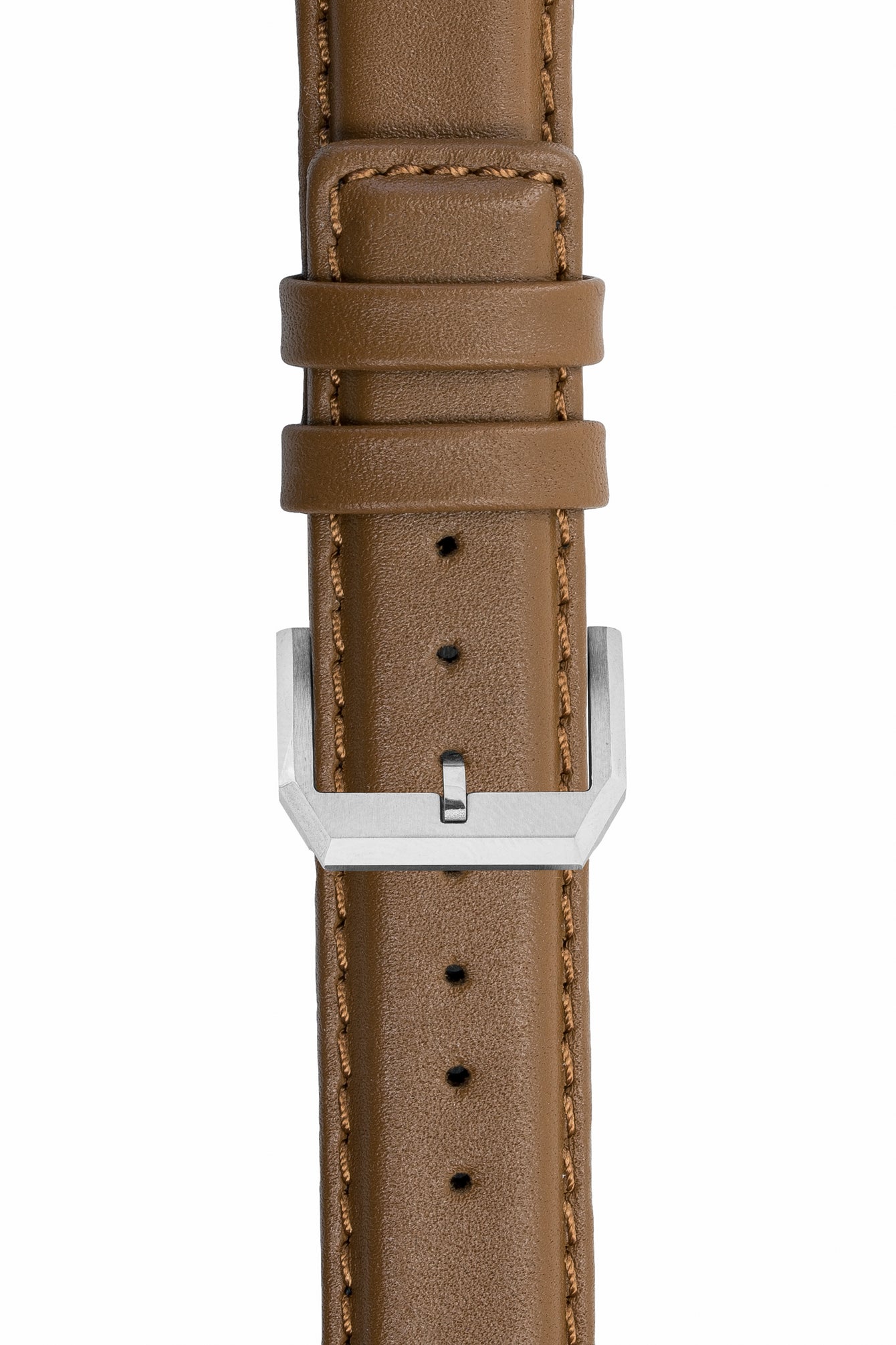 IWC-Style Calf Leather Watch Strap in CARAMEL