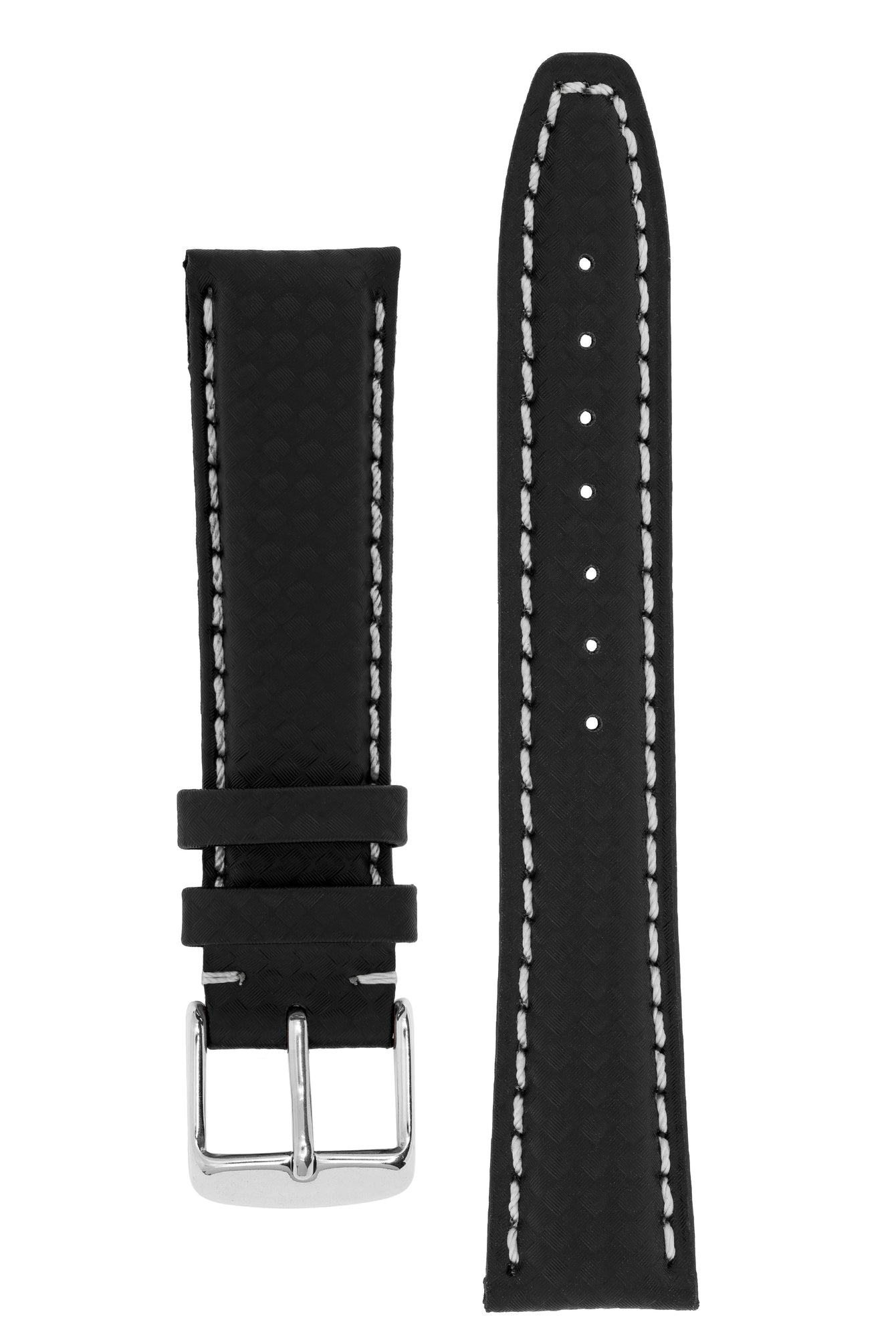 IWC-Style Carbon Embossed Watch Strap in BLACK