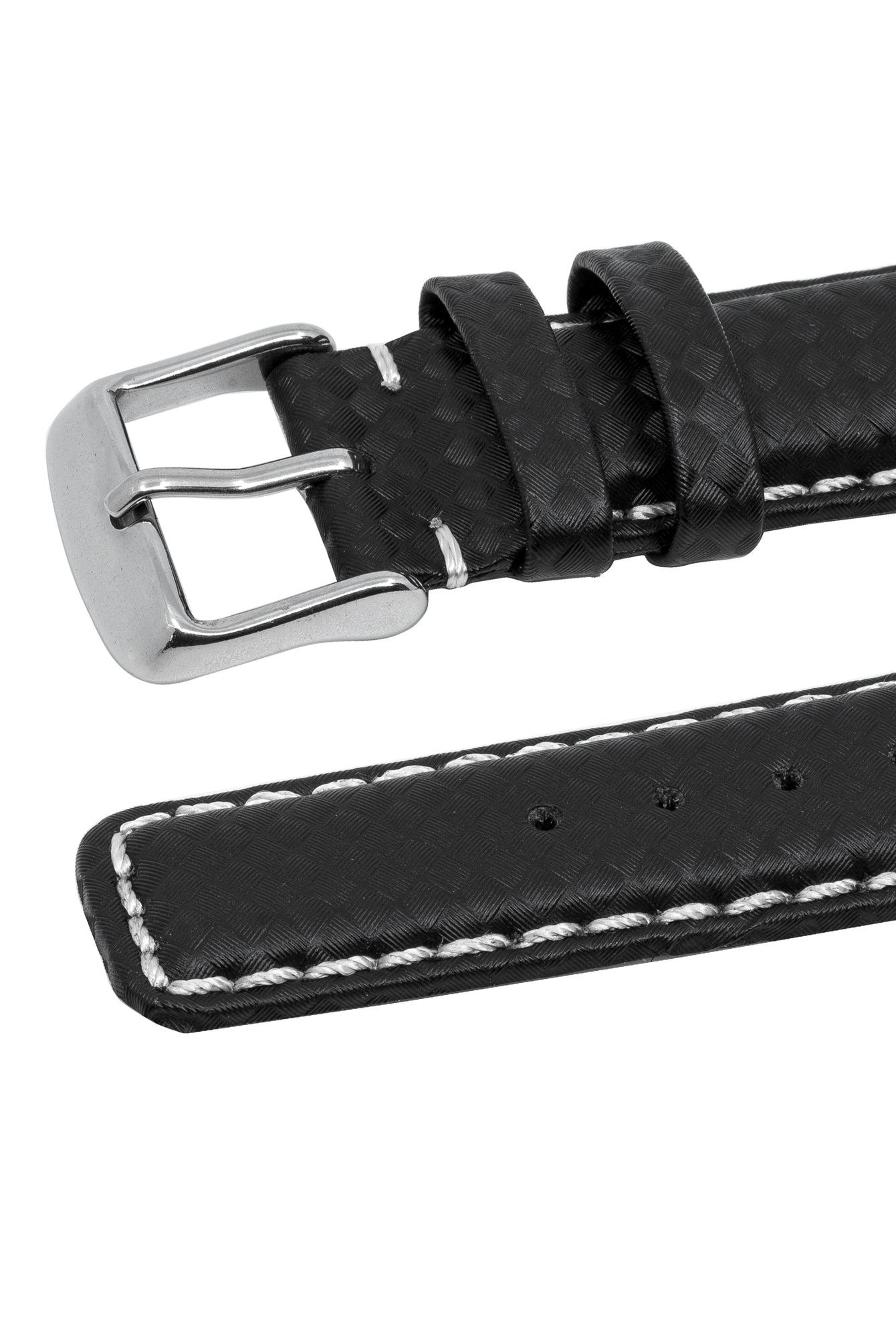 IWC-Style Carbon Embossed Watch Strap in BLACK