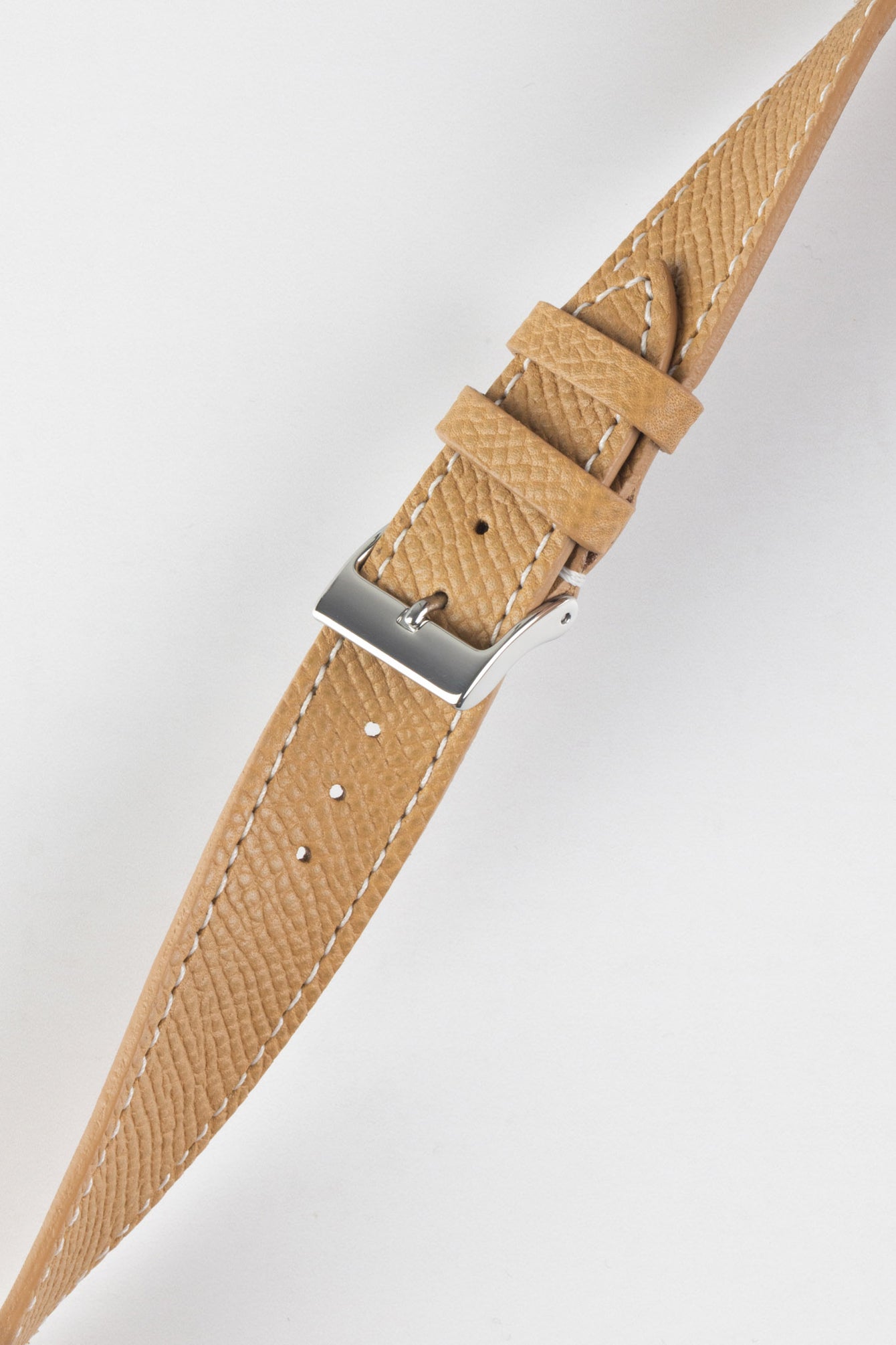 JPM Italian Elegant Print Leather Watch Strap in BEIGE