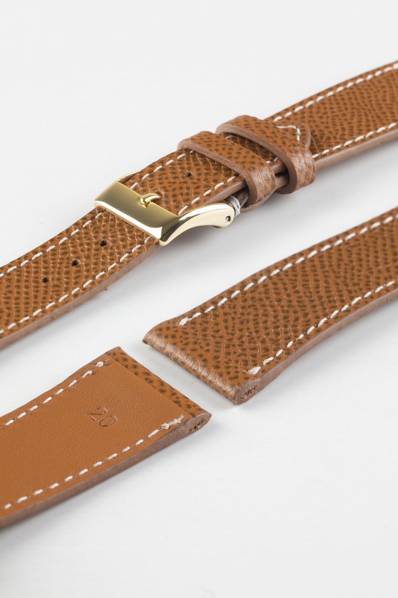 JPM Italian Elegant Print Leather Watch Strap in BROWN