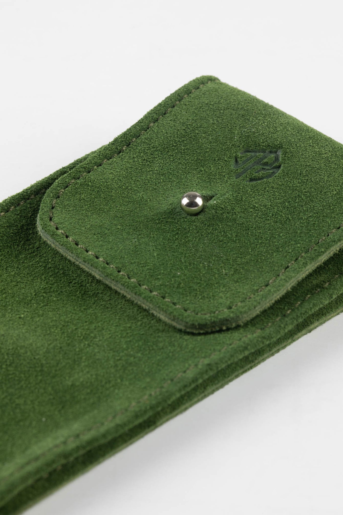 JPM Single Watch Vintage Suede Travel Pouch in MOSS GREEN