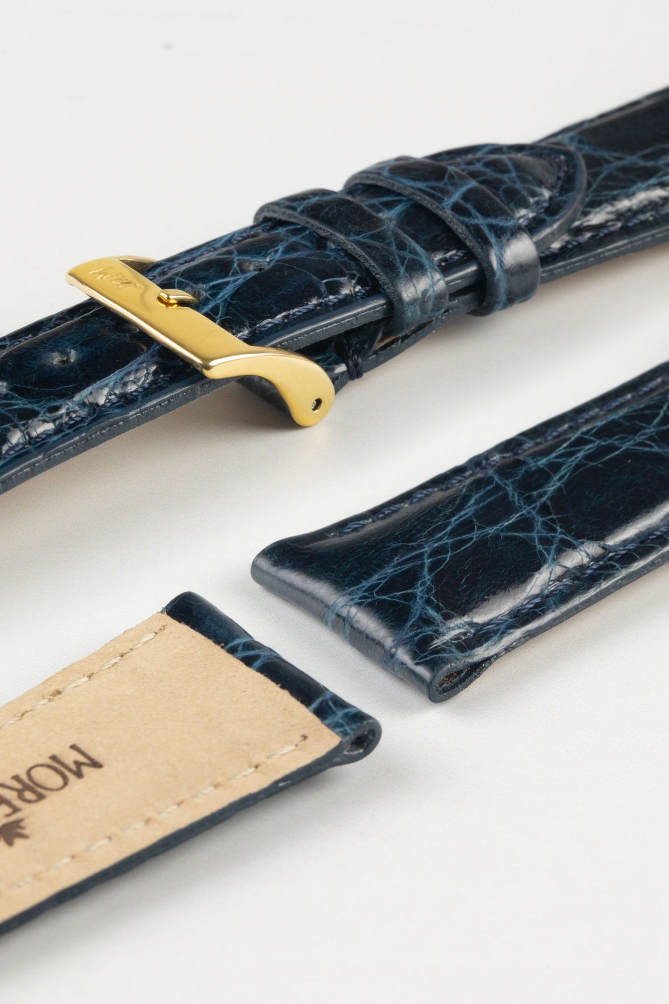 Morellato AMADEUS Genuine Crocodile Watch Strap in NAVY BLUE