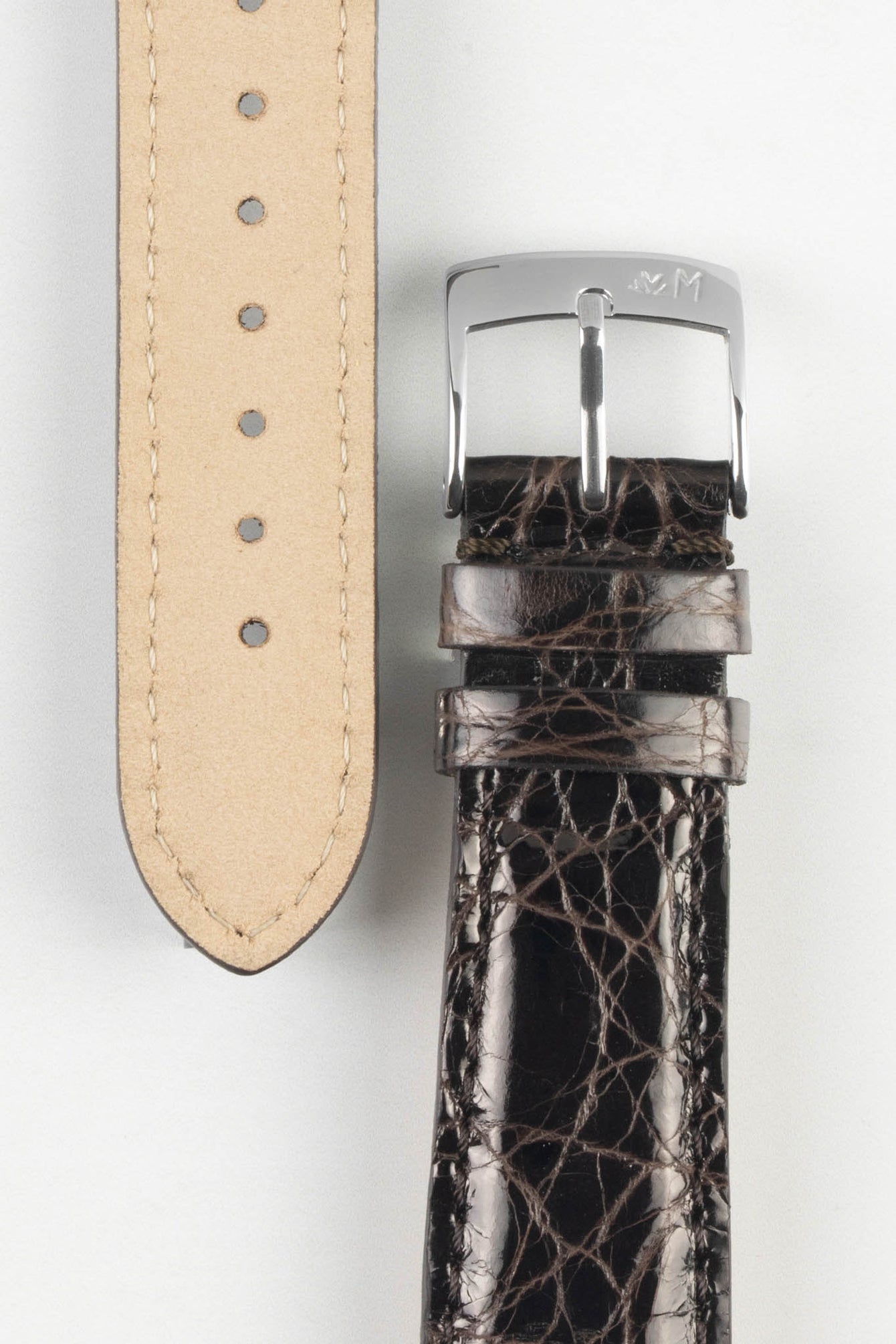 Morellato AMADEUS Genuine Crocodile Watch Strap in DARK BROWN