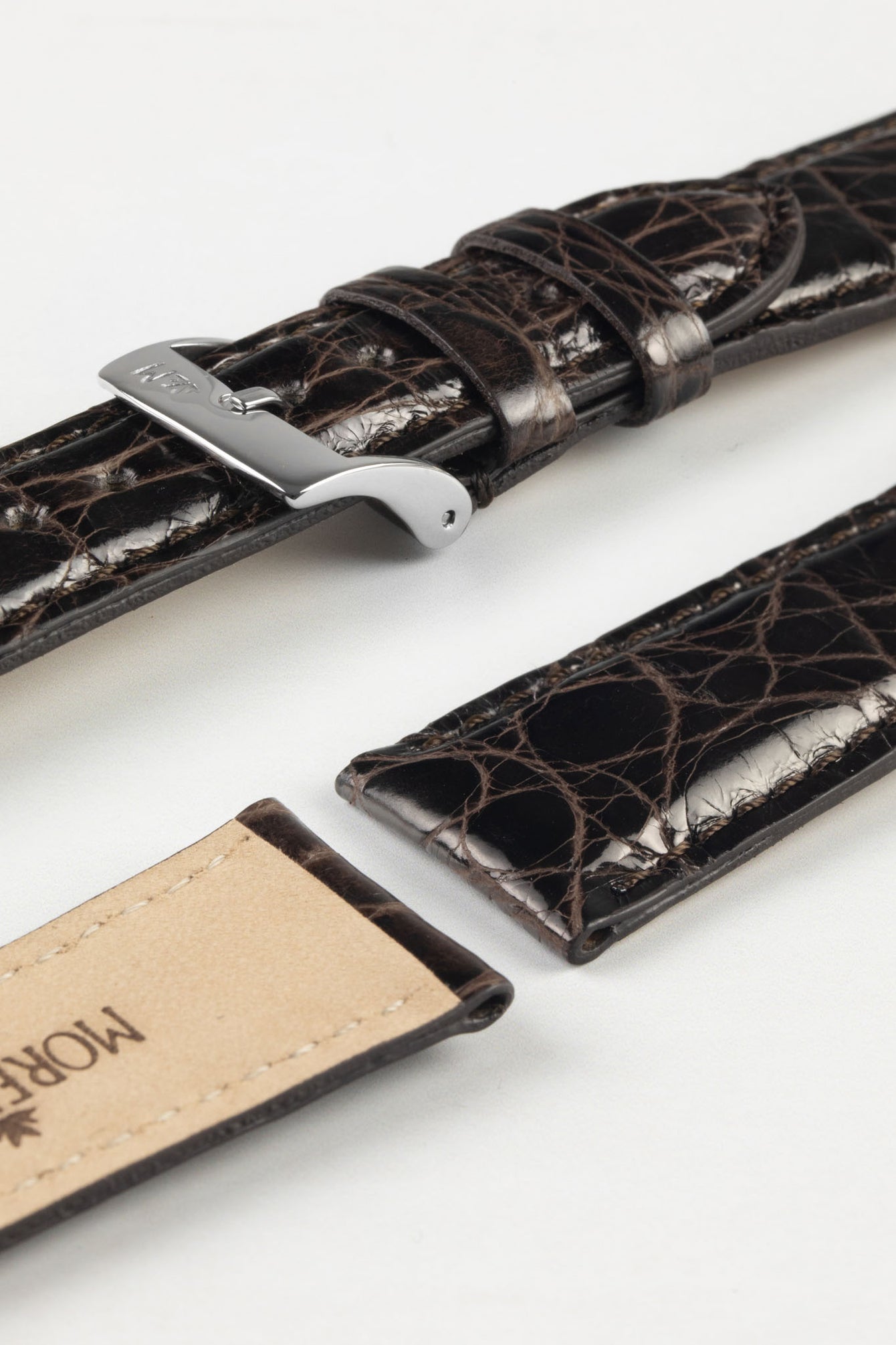 Morellato AMADEUS Genuine Crocodile Watch Strap in DARK BROWN