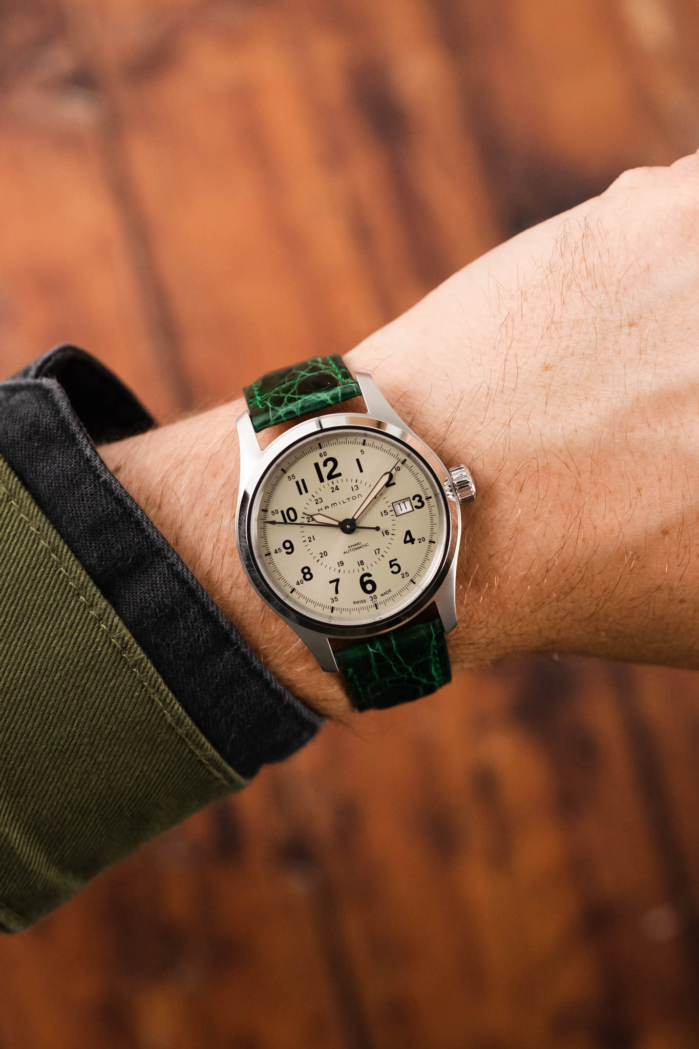 Morellato AMADEUS Genuine Crocodile Watch Strap in GREEN – Watch 