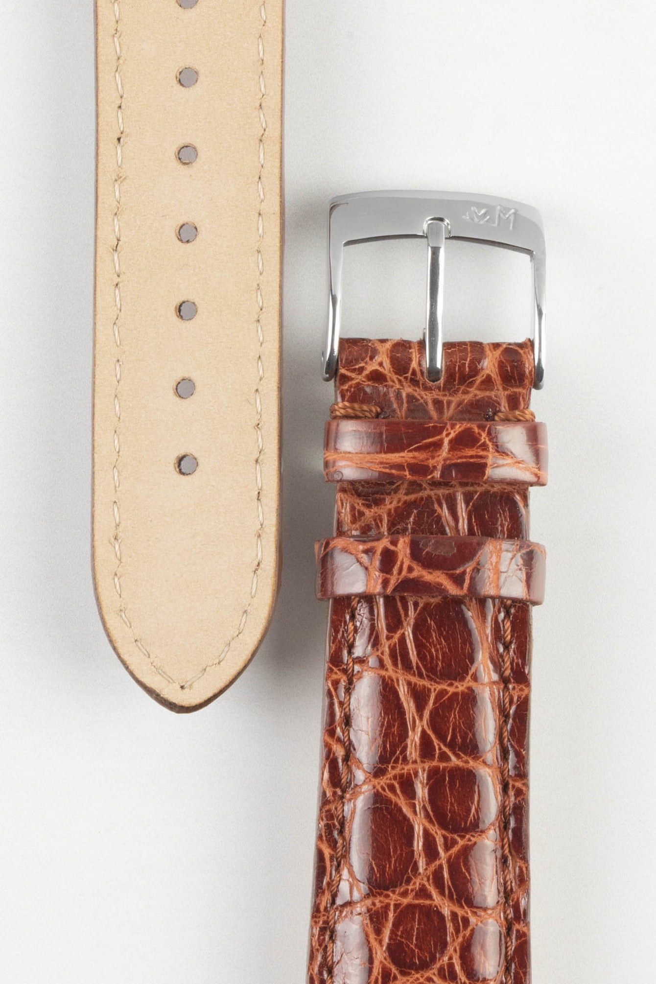 Morellato AMADEUS Genuine Crocodile Watch Strap in GOLD BROWN