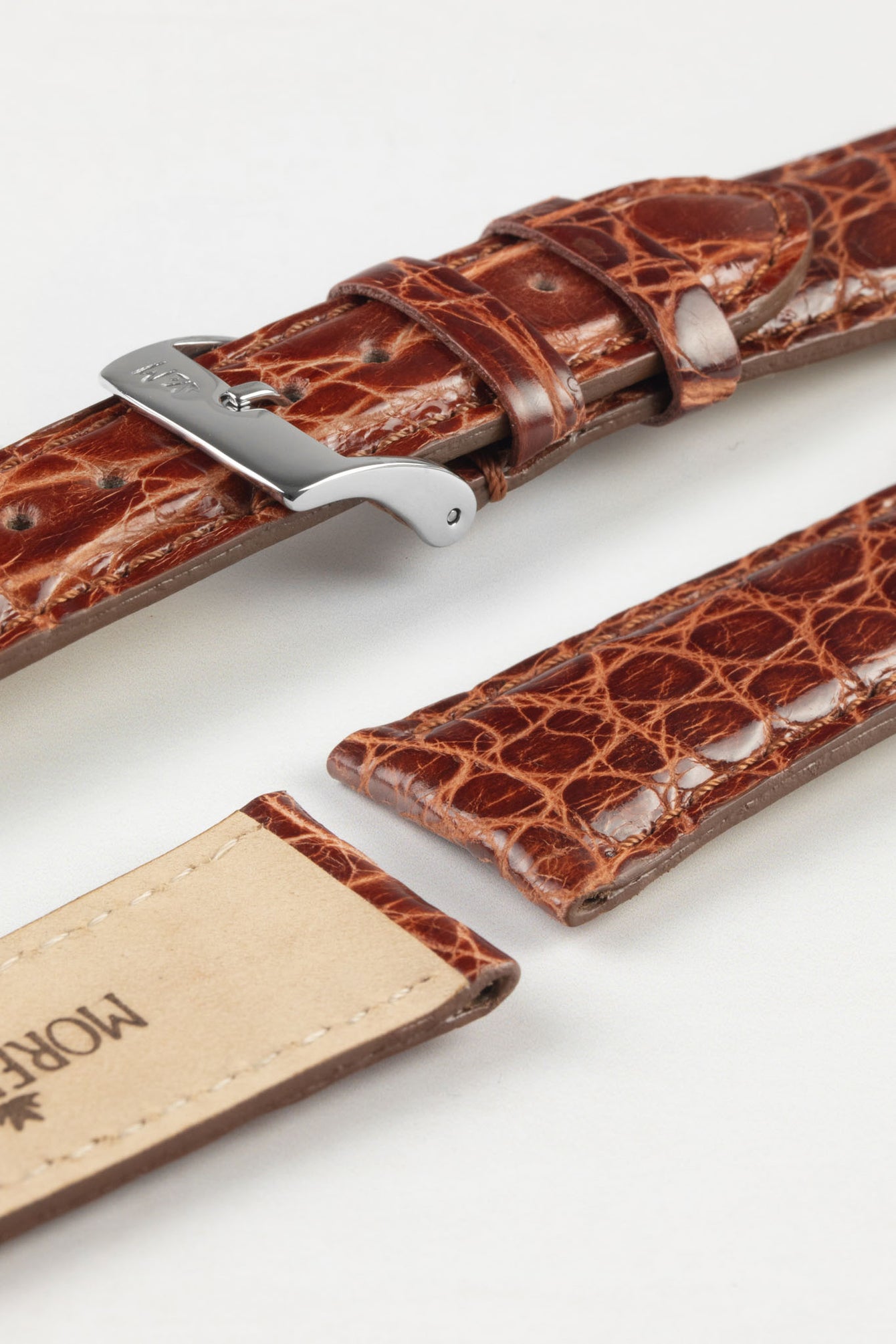 Morellato AMADEUS Genuine Crocodile Watch Strap in GOLD BROWN