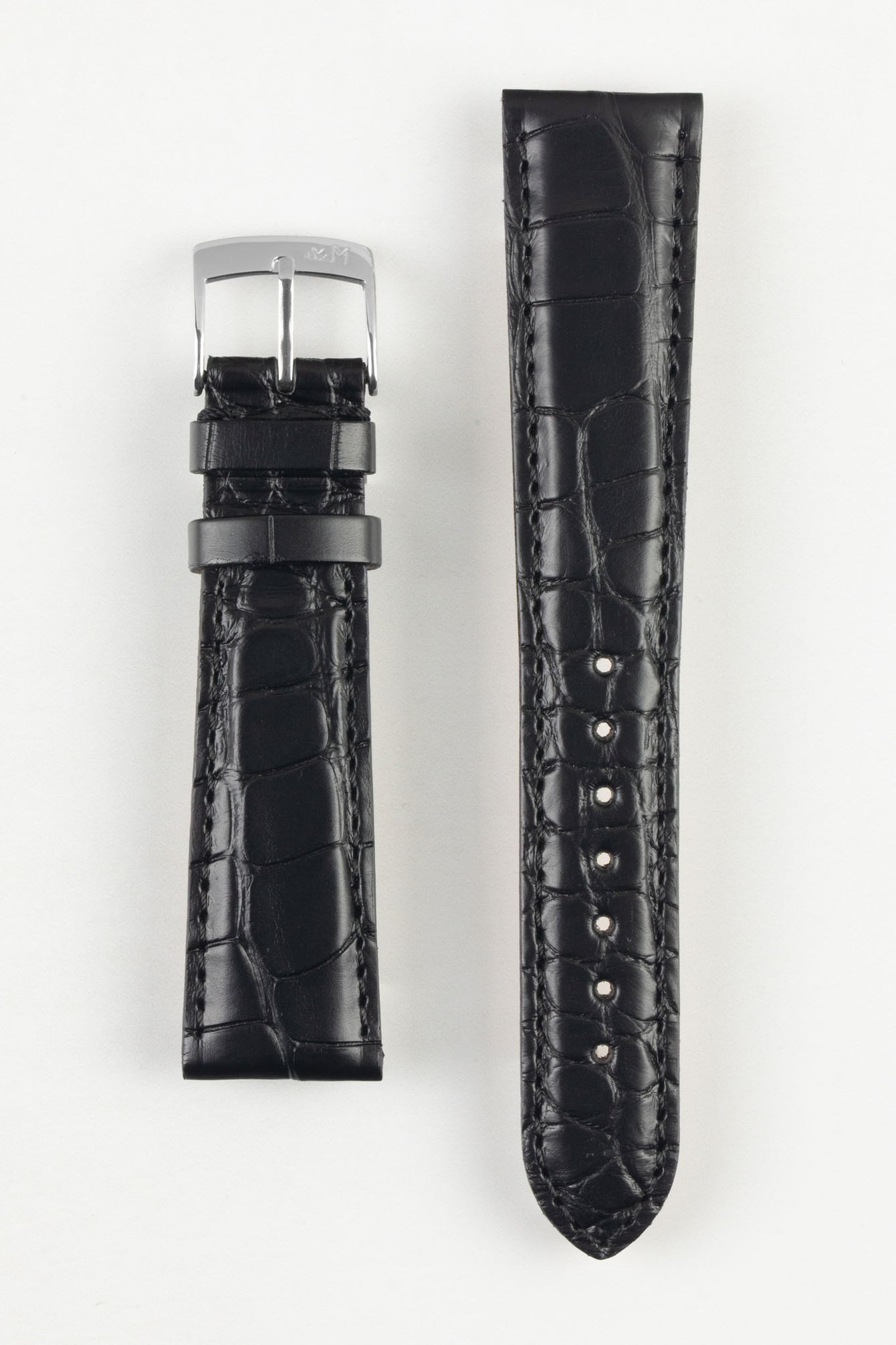 Morellato AMADEUS Genuine Alligator Watch Strap in BLACK