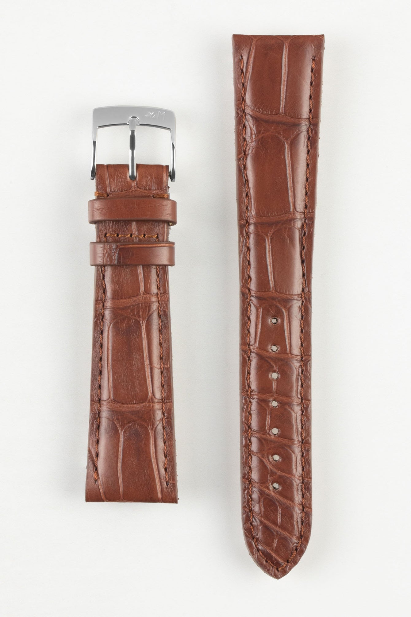 Morellato AMADEUS Genuine Alligator Watch Strap in GOLD BROWN