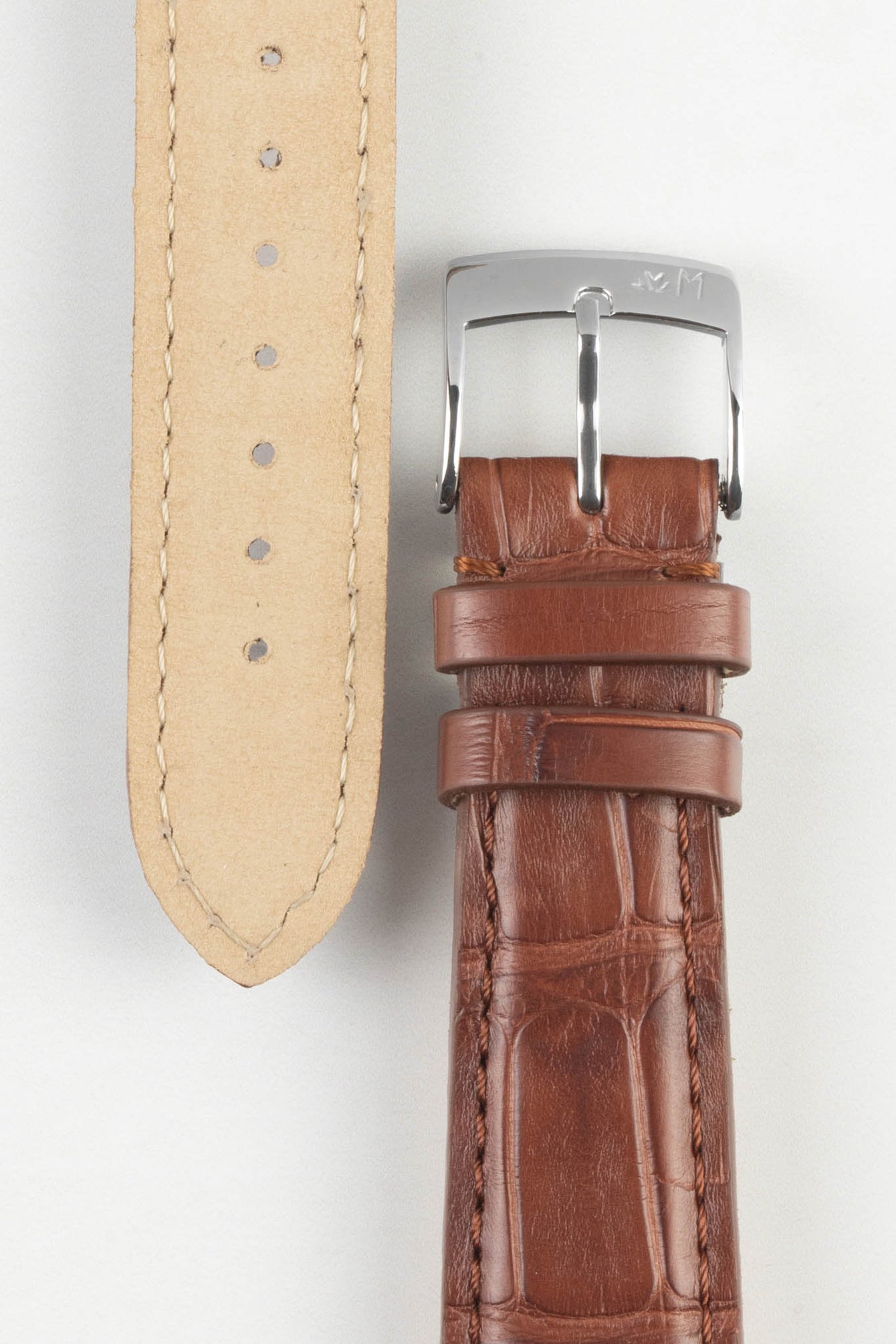 Morellato AMADEUS Genuine Alligator Watch Strap in GOLD BROWN