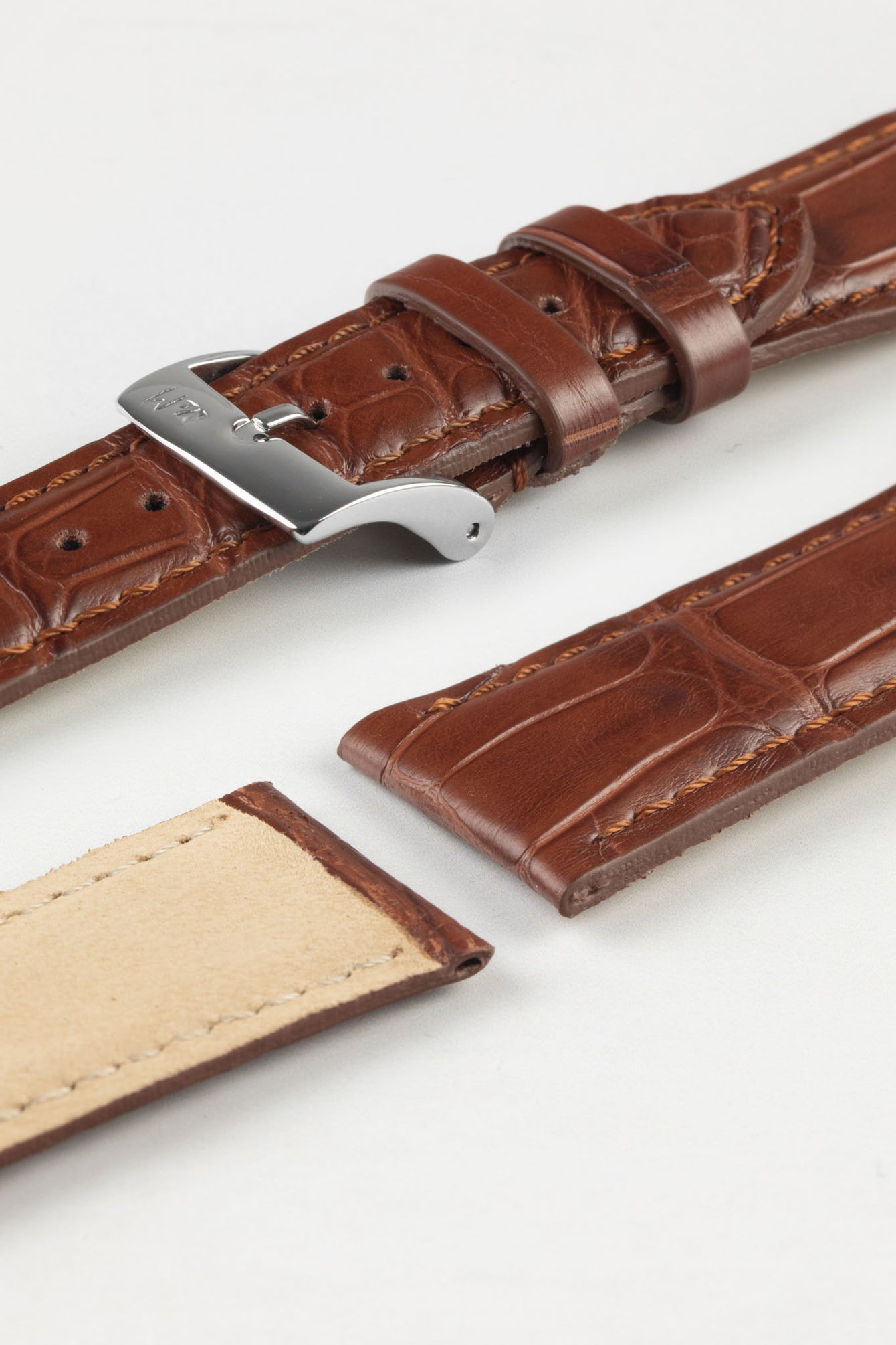 Morellato AMADEUS Genuine Alligator Watch Strap in GOLD BROWN