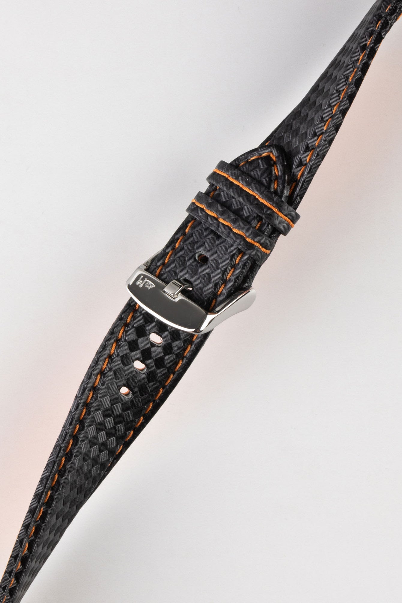 black watch strap orange stitching 