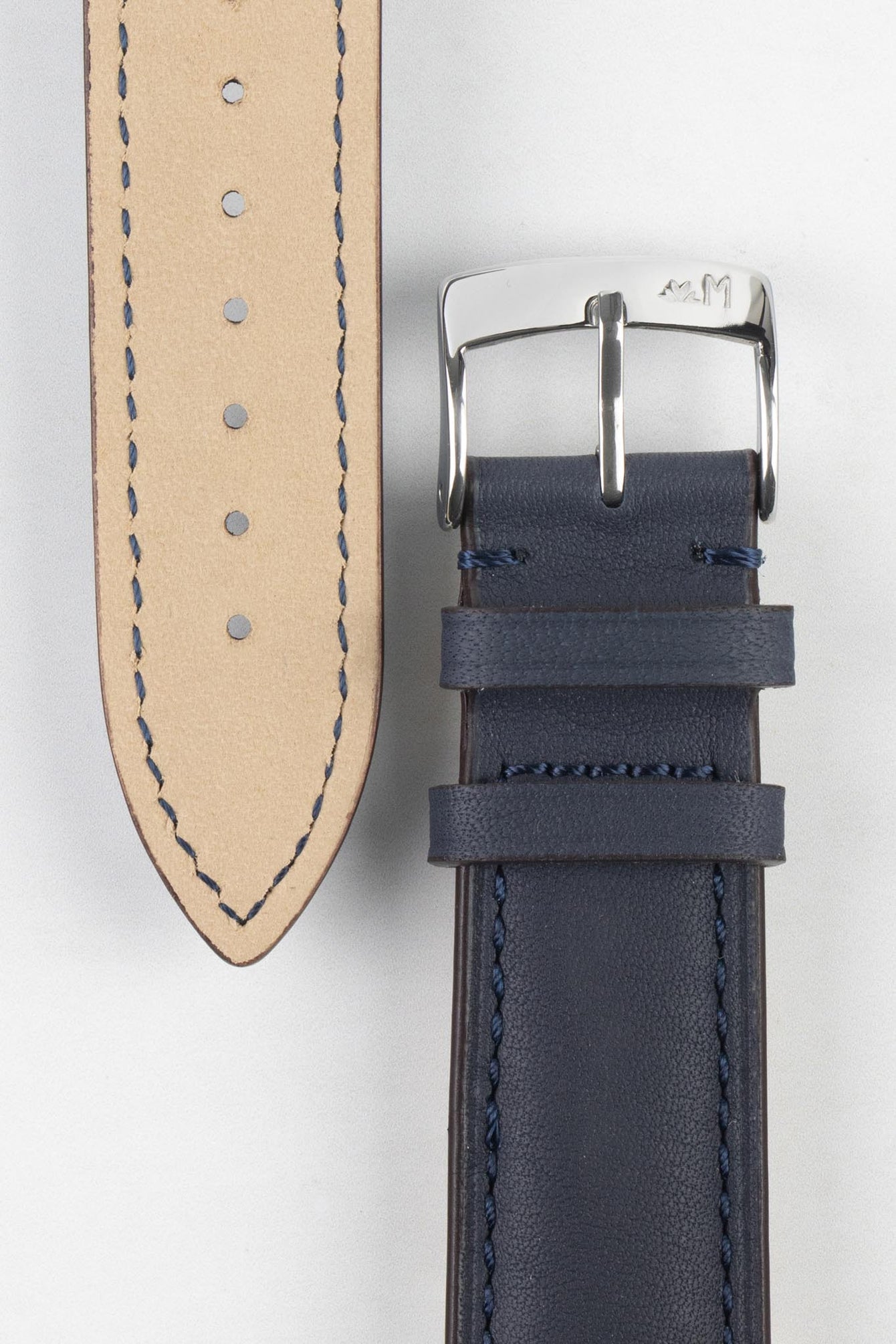 Morellato LEVY Vintage Calfskin Leather Watch Strap in BLUE