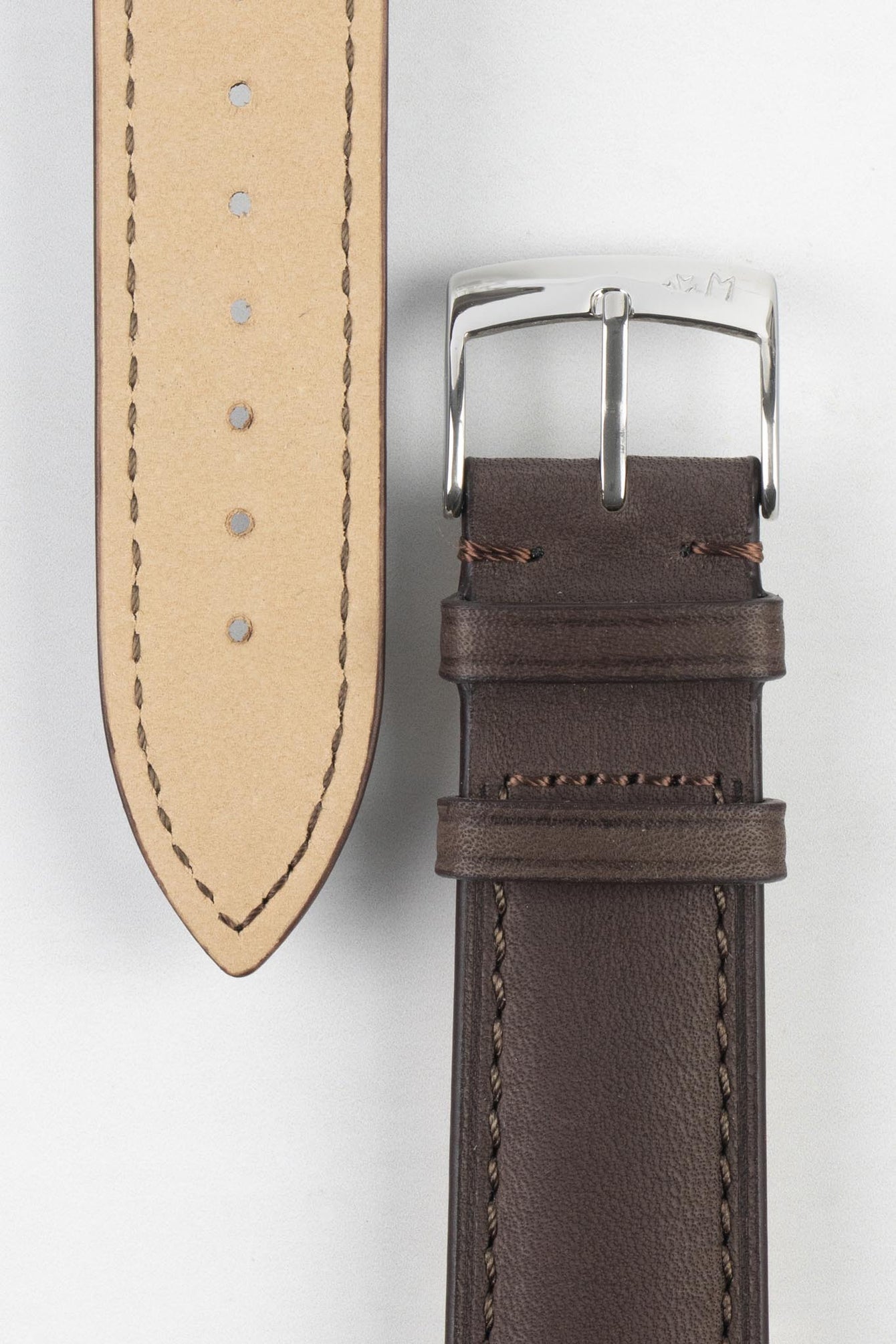 Morellato LEVY Vintage Calfskin Leather Watch Strap in DARK BROWN