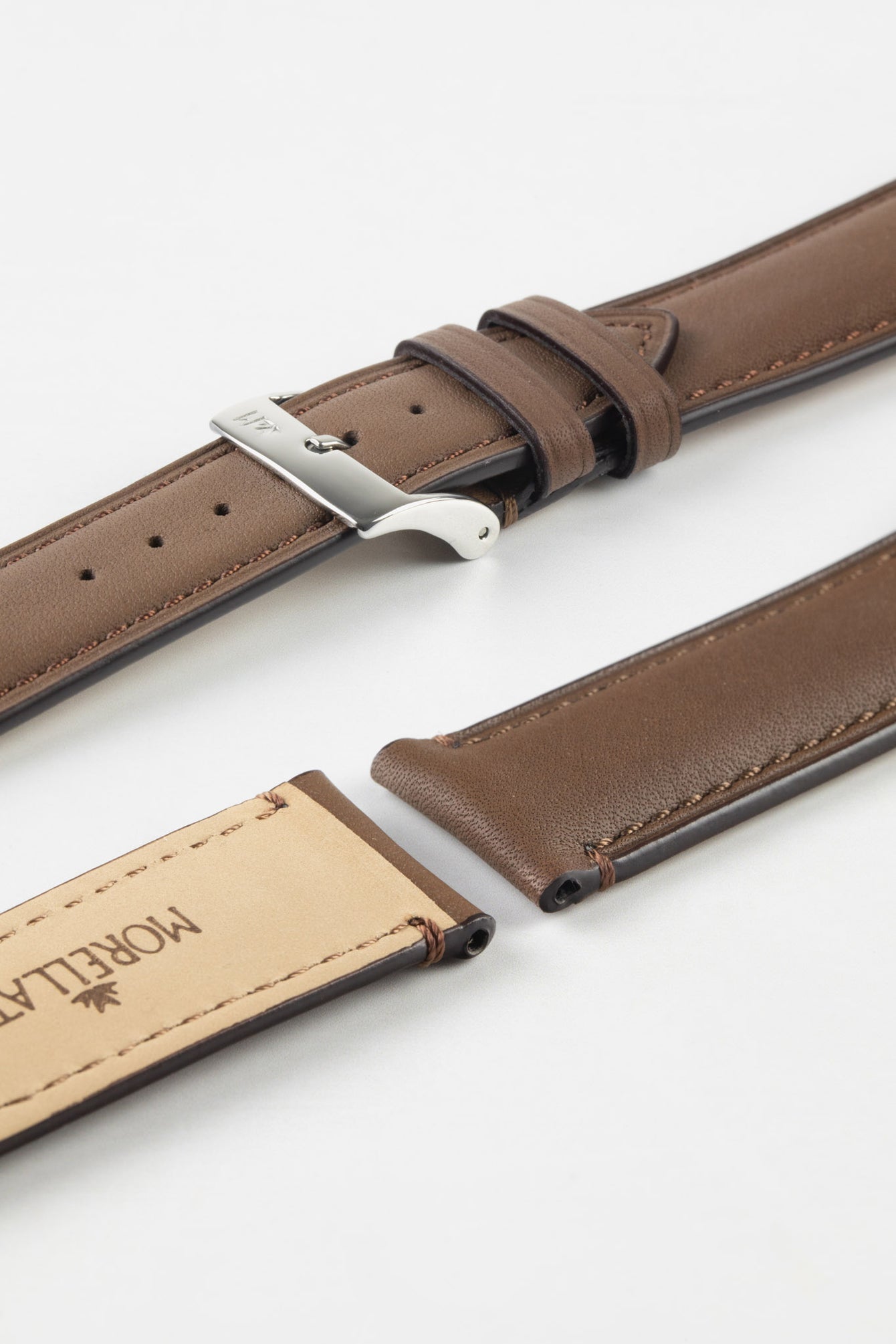 Morellato LEVY Vintage Calfskin Leather Watch Strap in BROWN