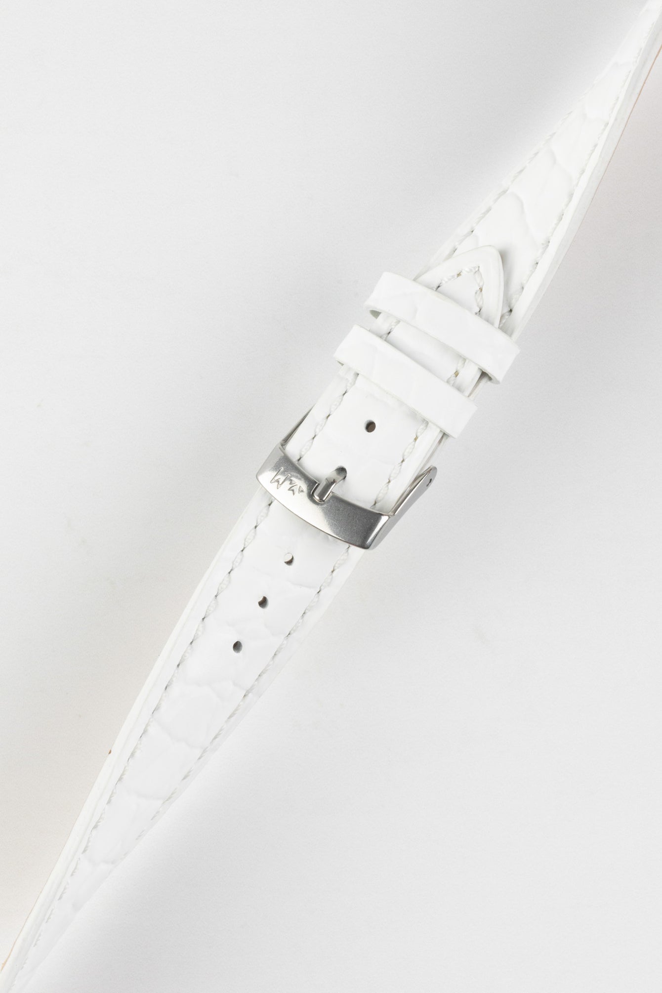 Morellato LIVERPOOL Crocodile-Embossed Calfskin Leather Performance Watch Strap in WHITE