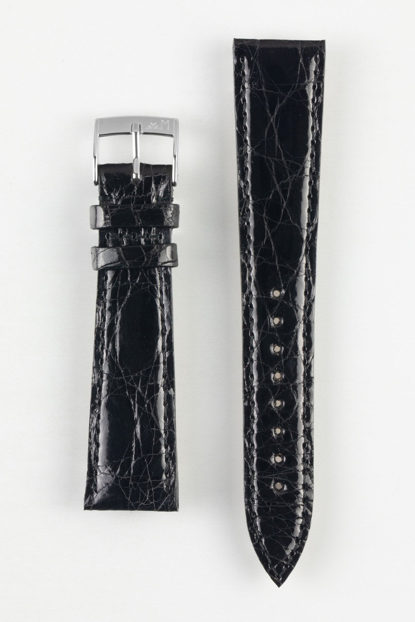 Morellato TRACY Genuine Crocodile Watch Strap in BLACK