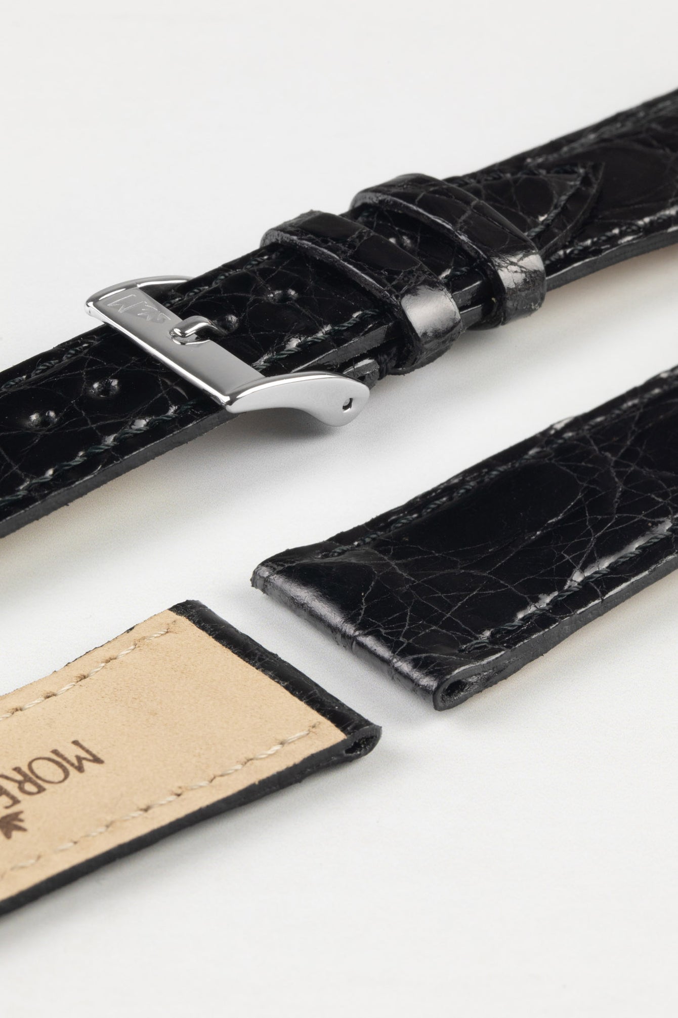 Morellato TRACY Genuine Crocodile Watch Strap in BLACK