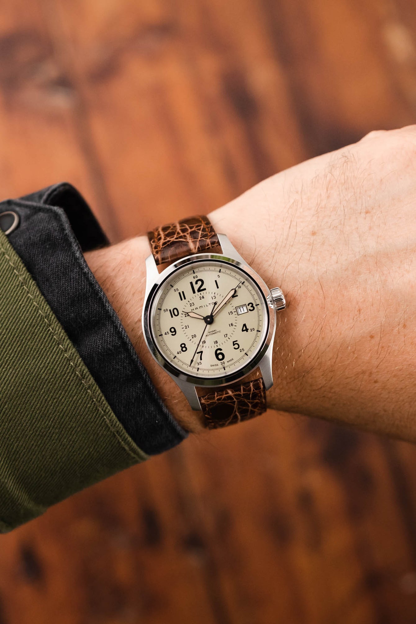 brown crocodile watch strap 