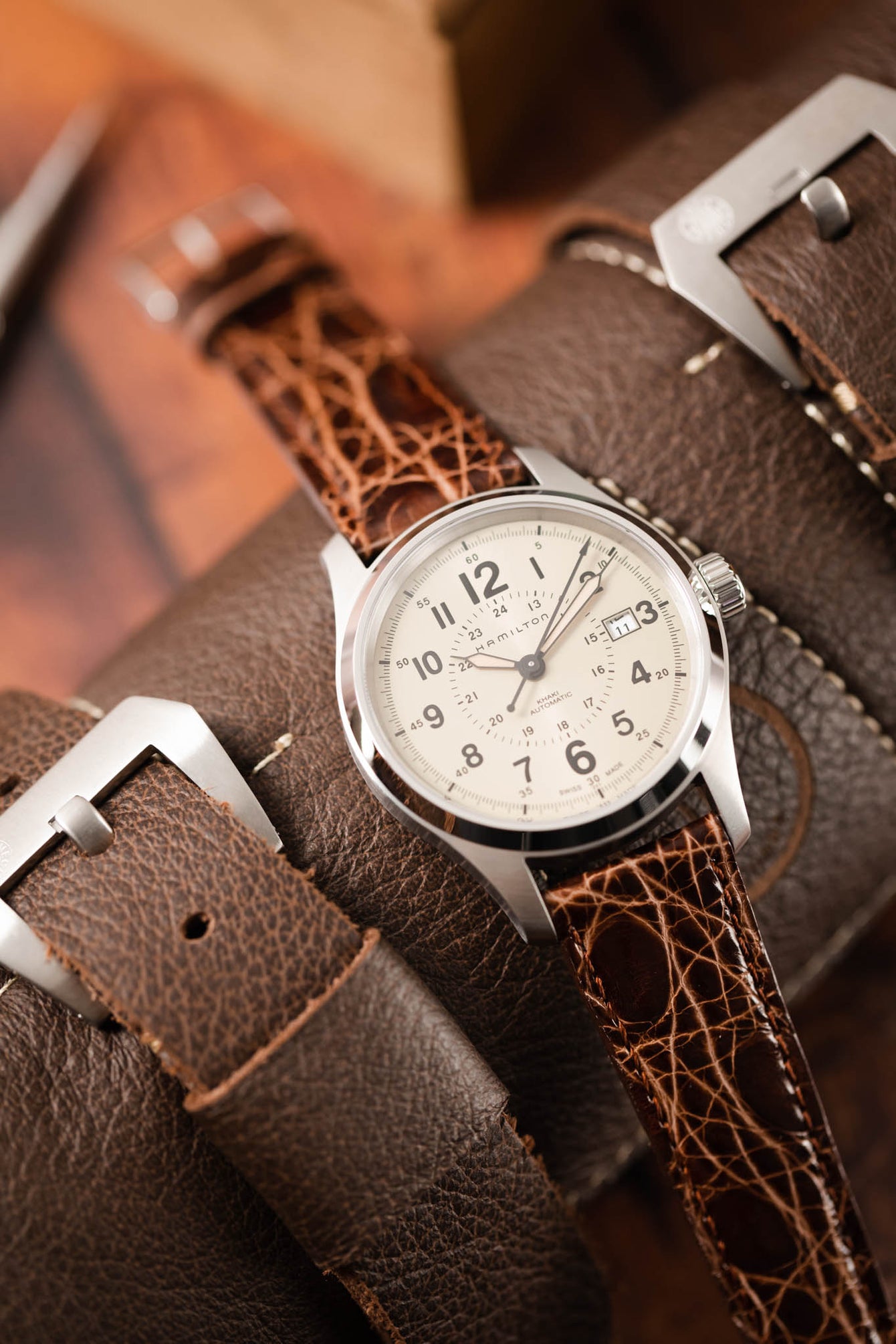 brown crocodile watch strap 