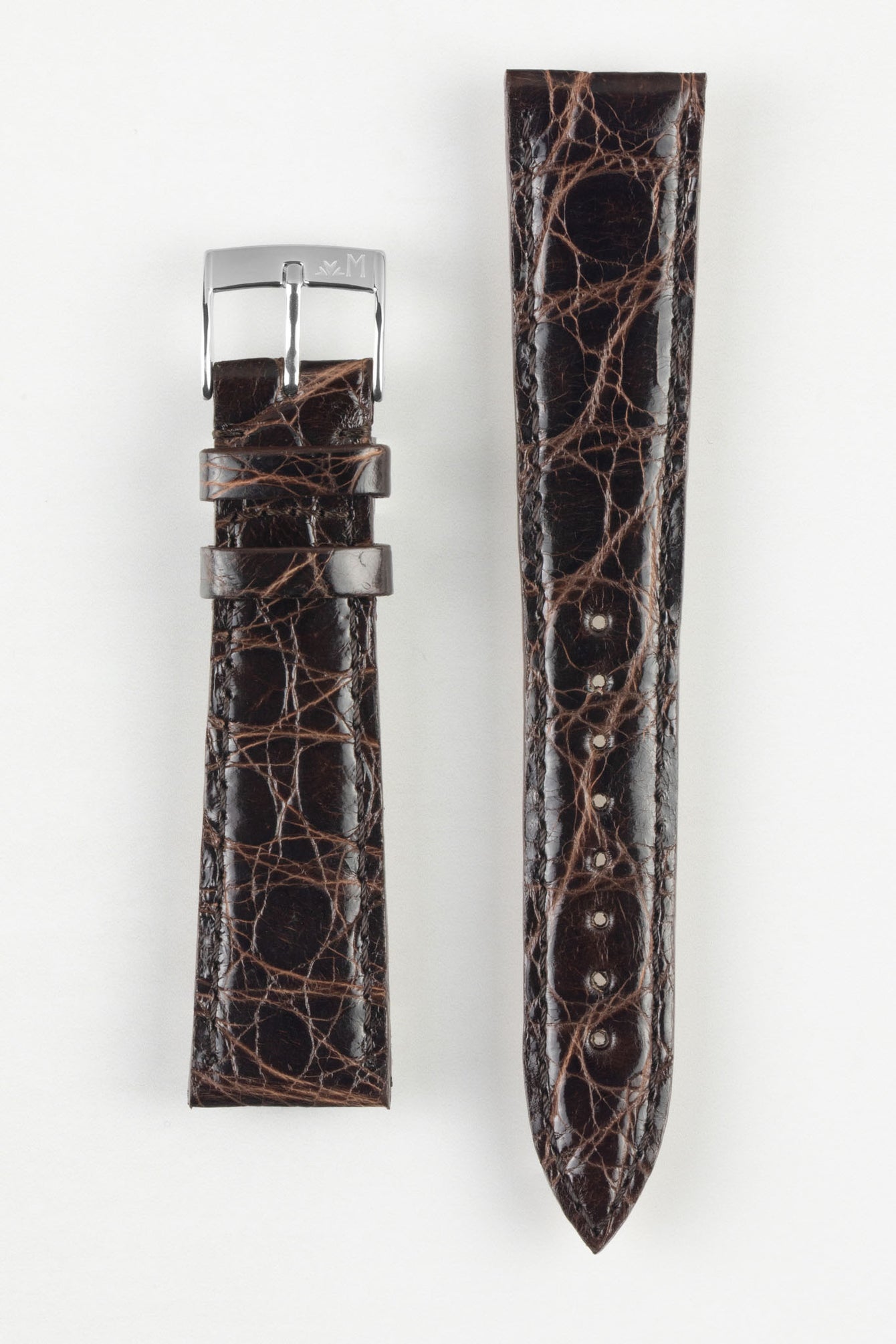 Morellato TRACY Genuine Crocodile Watch Strap in DARK BROWN