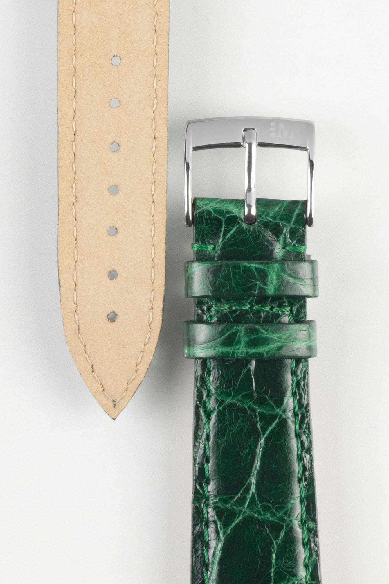 Morellato TRACY Genuine Crocodile Watch Strap in GREEN