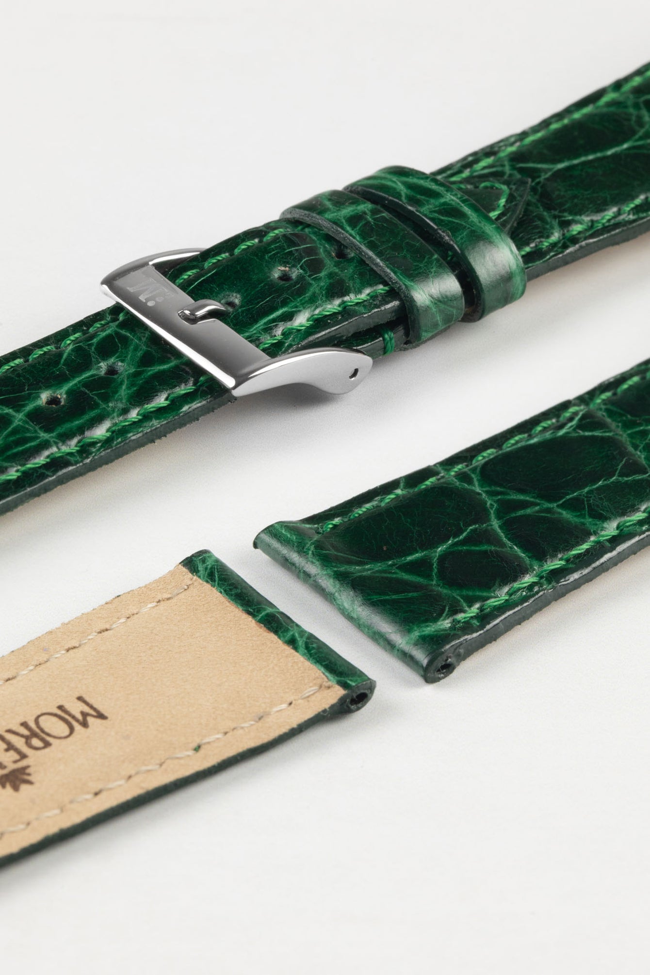 Morellato TRACY Genuine Crocodile Watch Strap in GREEN