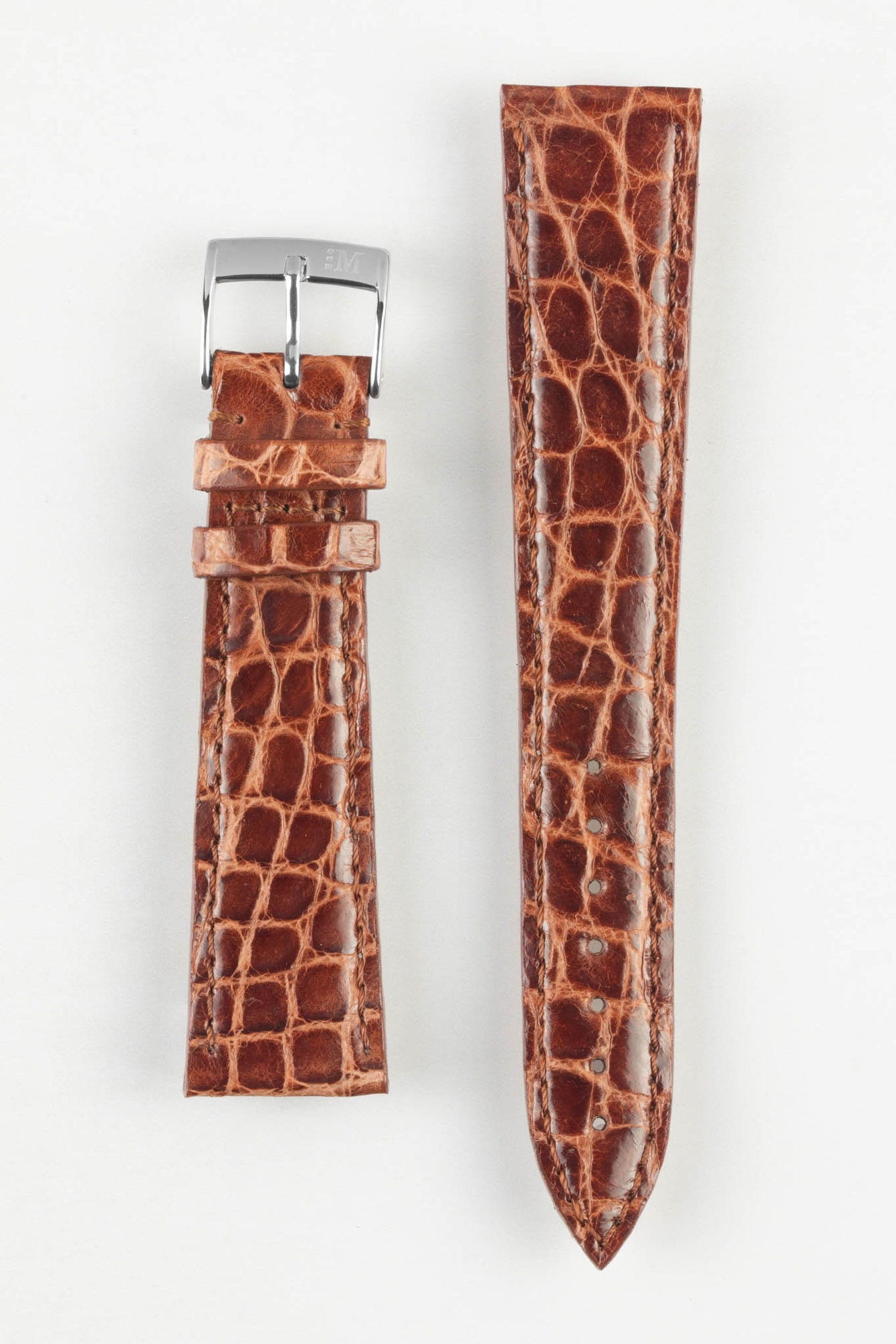 Morellato TRACY Genuine Crocodile Watch Strap in GOLD BROWN