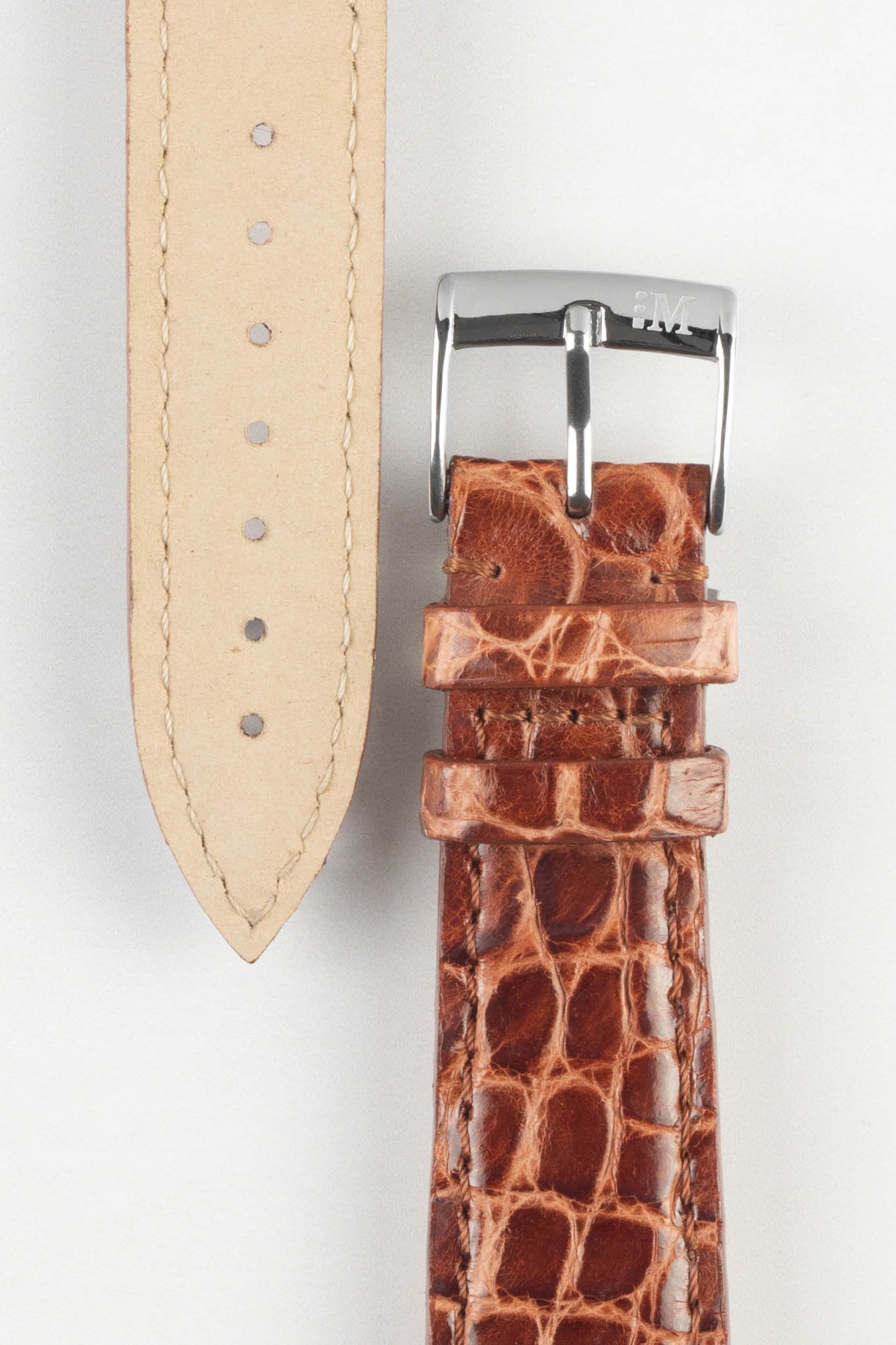 Morellato TRACY Genuine Crocodile Watch Strap in GOLD BROWN