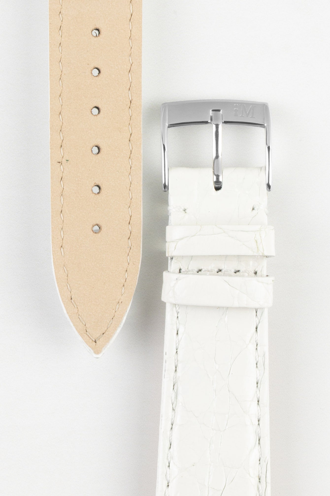 Morellato TRACY Genuine Crocodile Watch Strap in WHITE