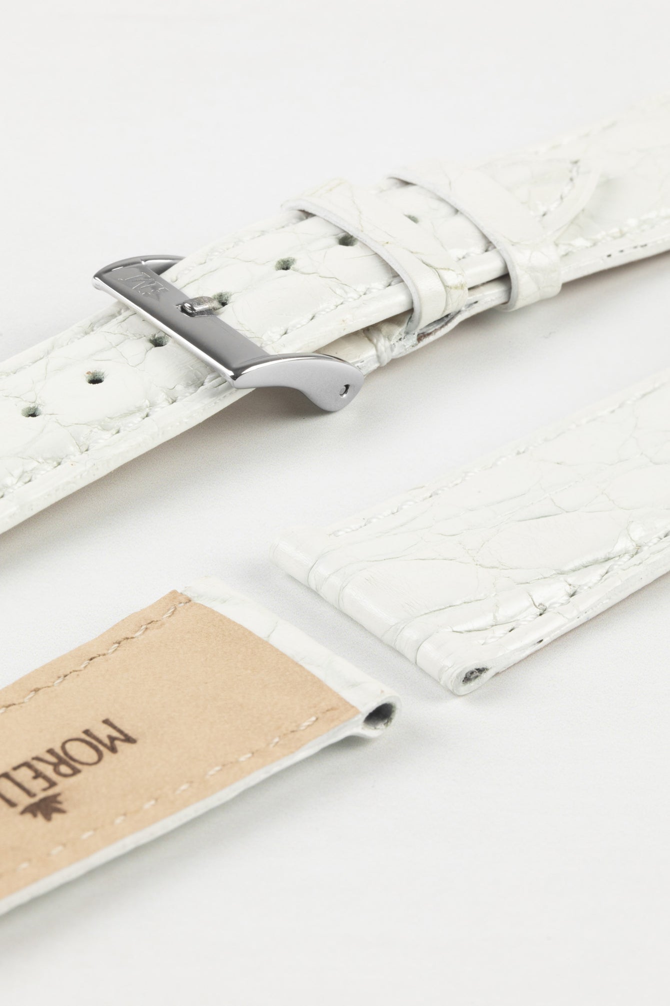 Morellato TRACY Genuine Crocodile Watch Strap in WHITE