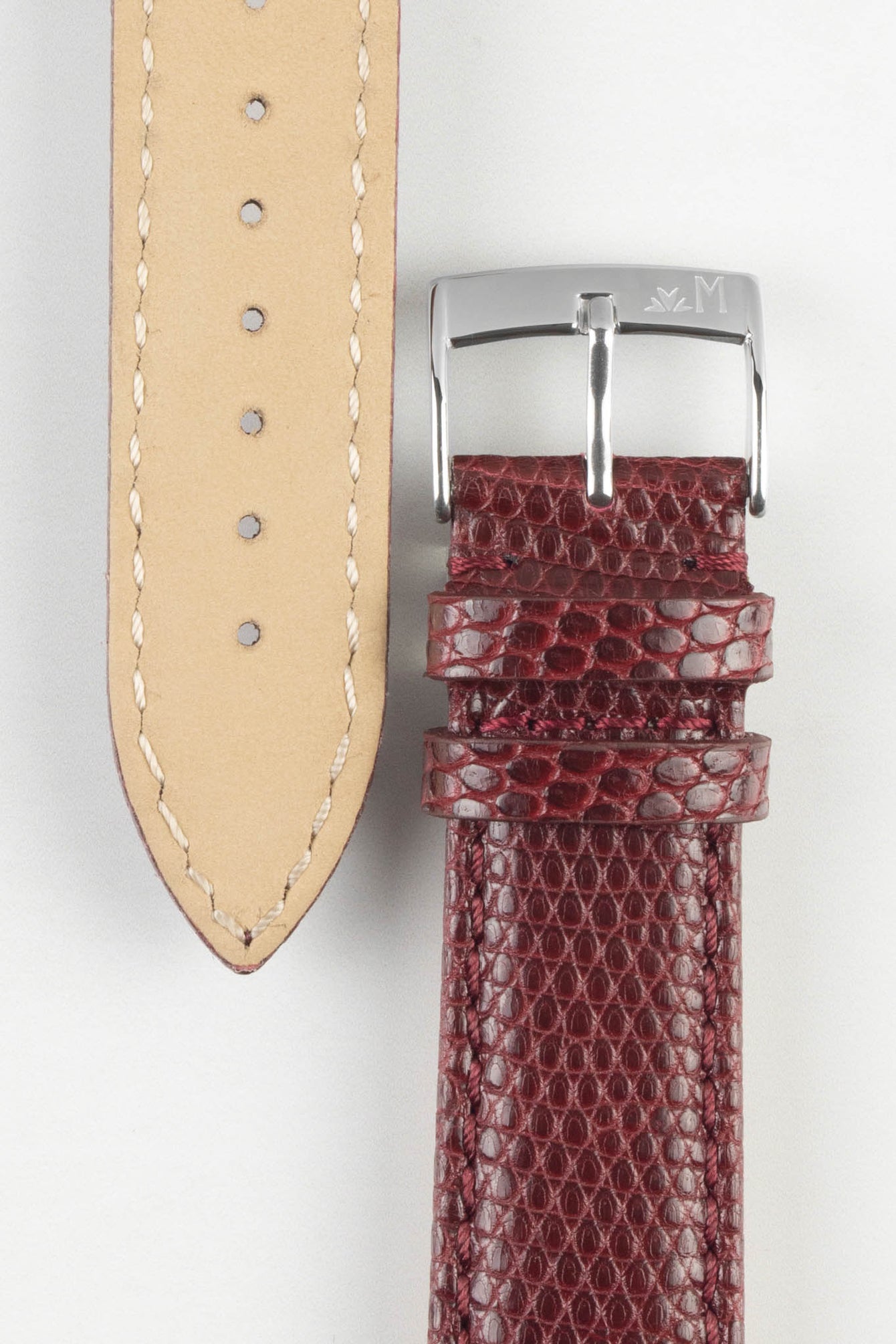  burgundy lizard watch strap 