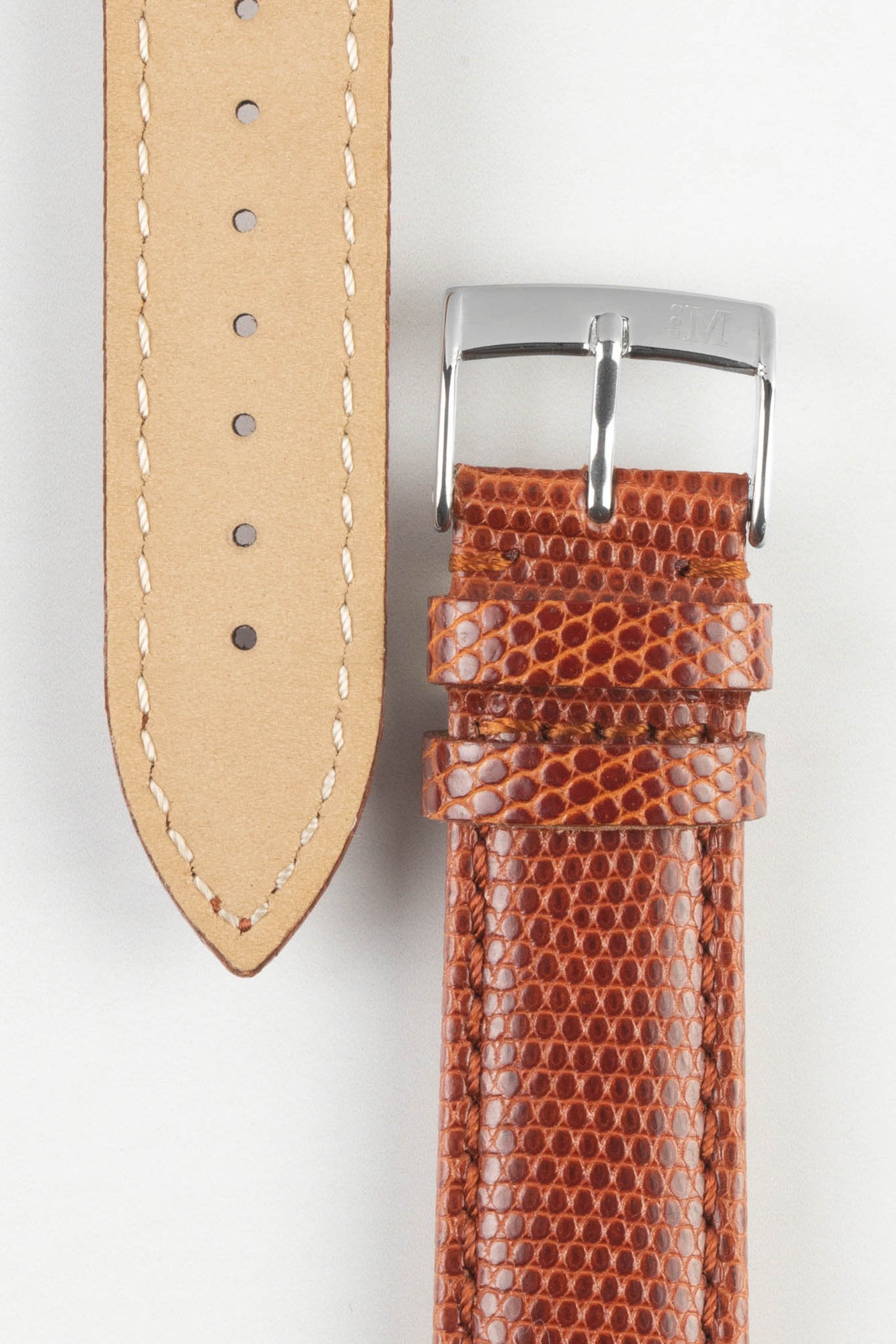 Morellato VIOLINO Genuine Lizard Skin Strap in GOLD BROWN