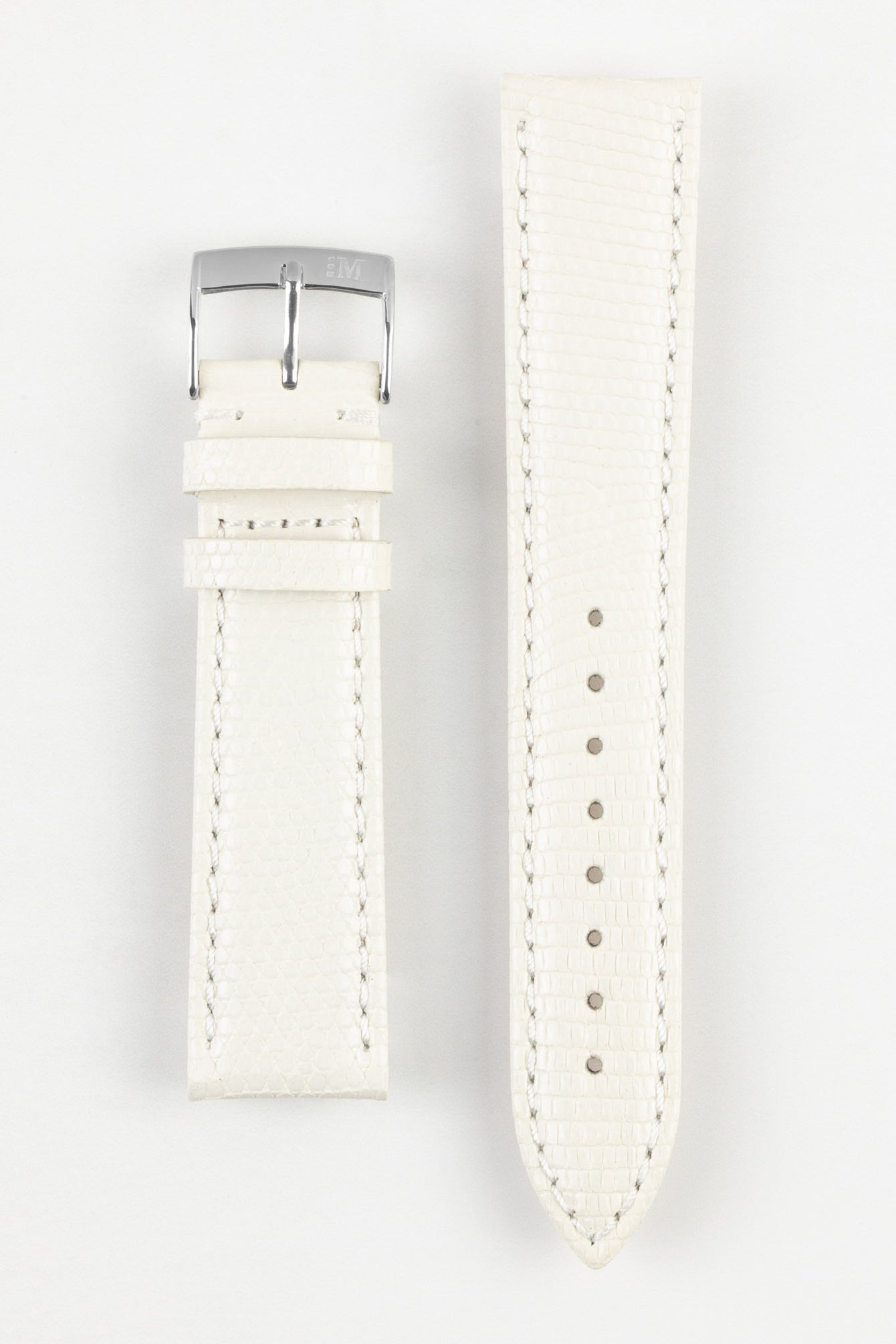 Morellato VIOLINO Genuine Lizard Skin Strap in WHITE