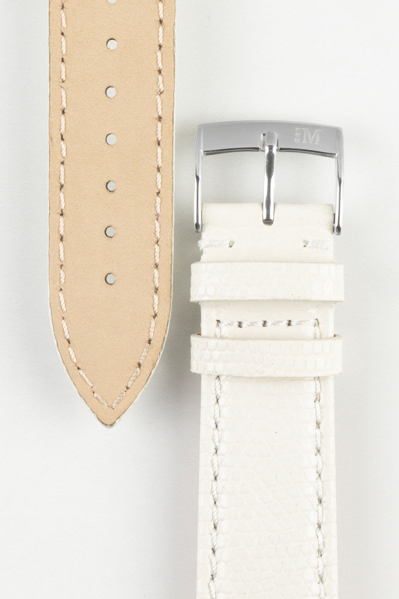 Morellato VIOLINO Genuine Lizard Skin Strap in WHITE