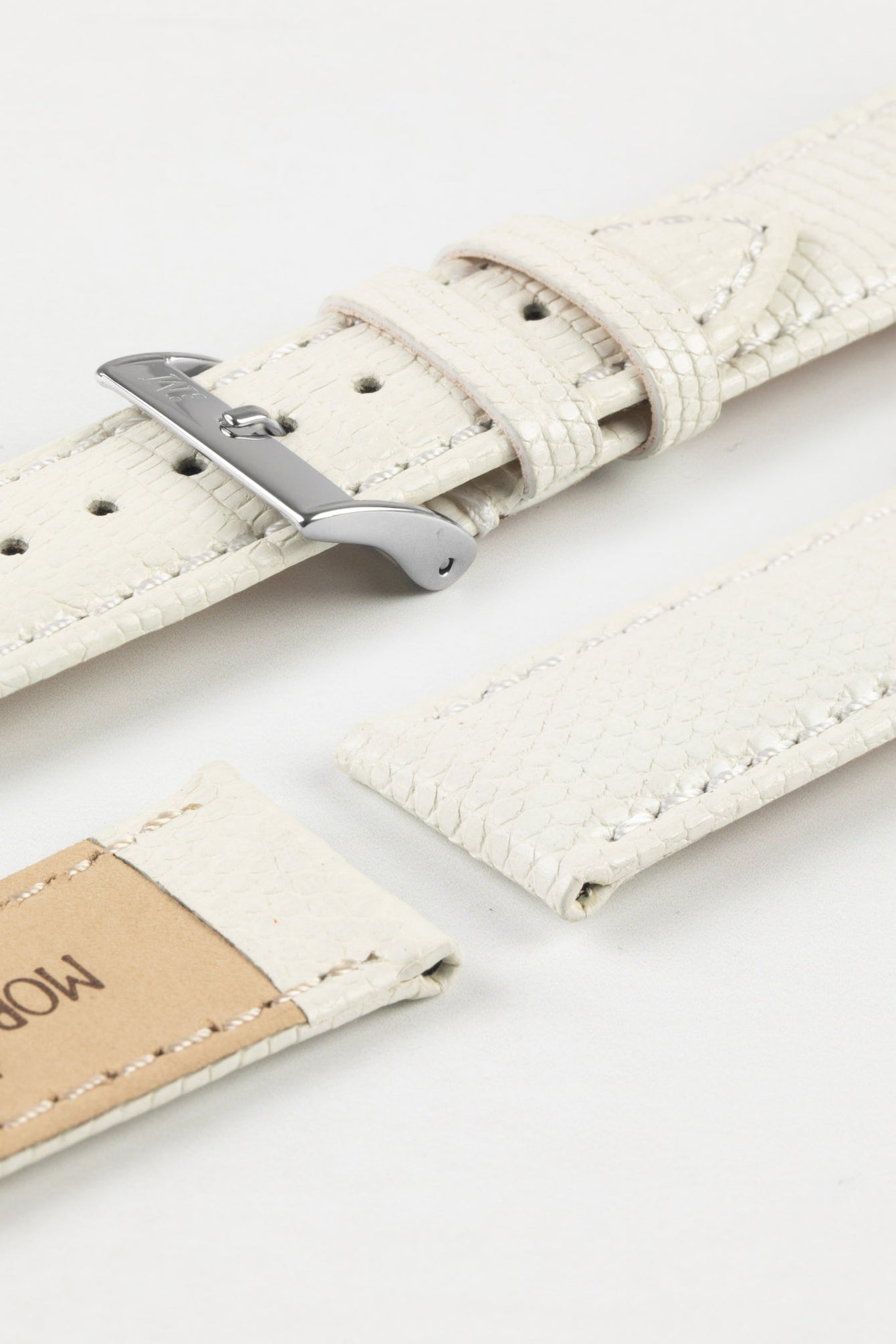 Morellato VIOLINO Genuine Lizard Skin Strap in WHITE