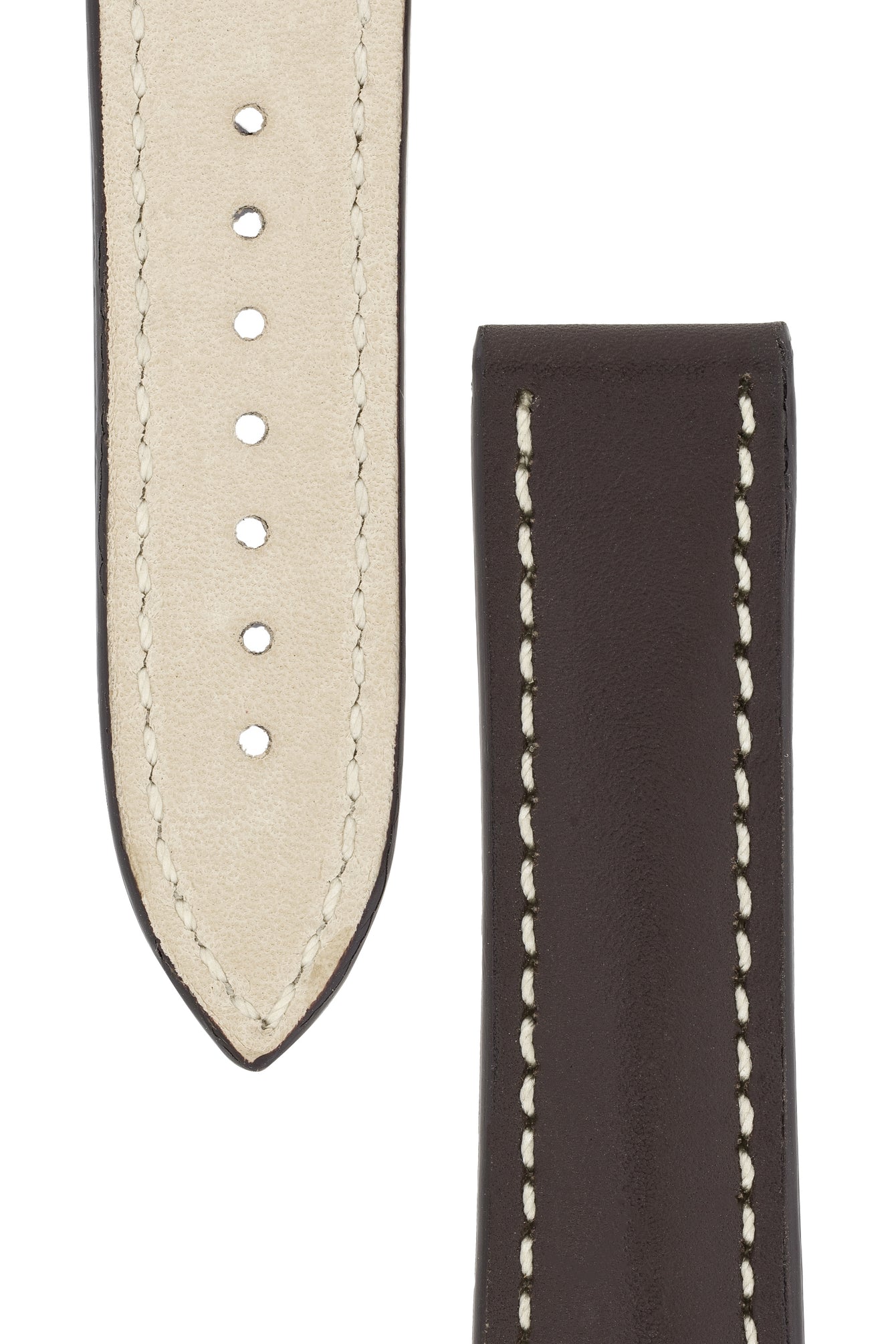 Omega-Style Calf Deployment Watch Strap in BROWN