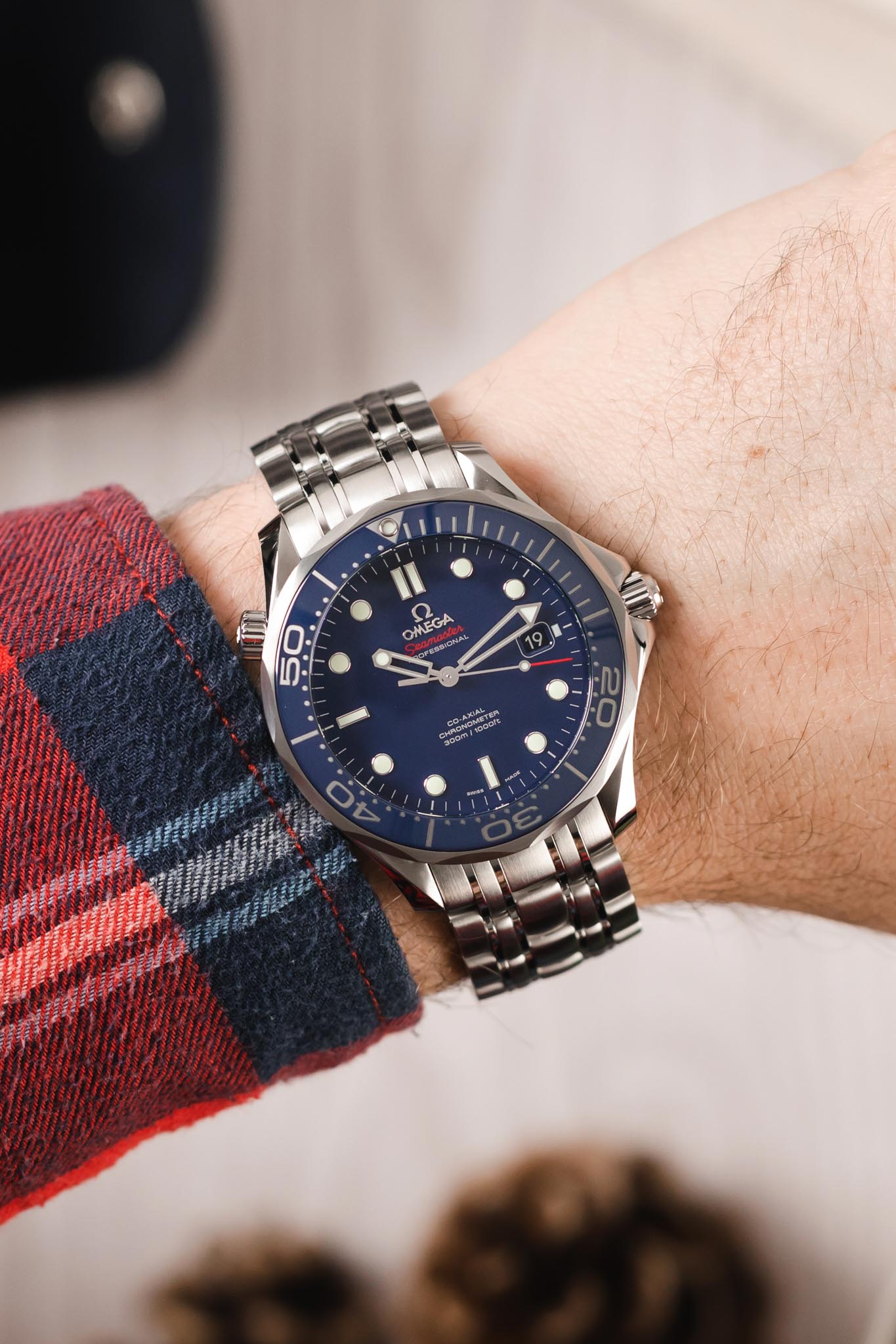 Omega seamaster 300m blue wave dial hot sale