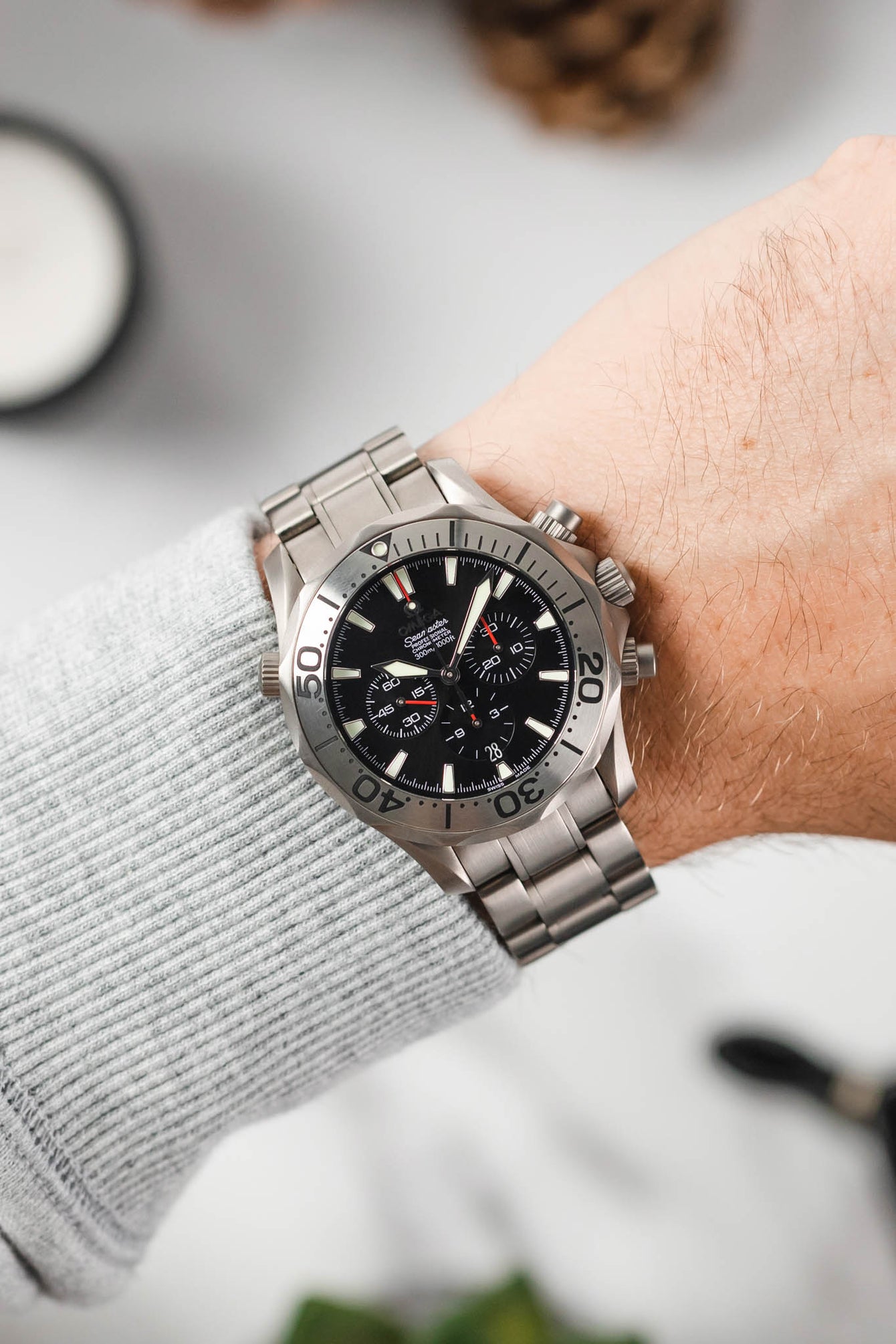 OMEGA 2293.52.00 Seamaster Professional 41.5mm Titanium Diving Chronograph - Black Dial