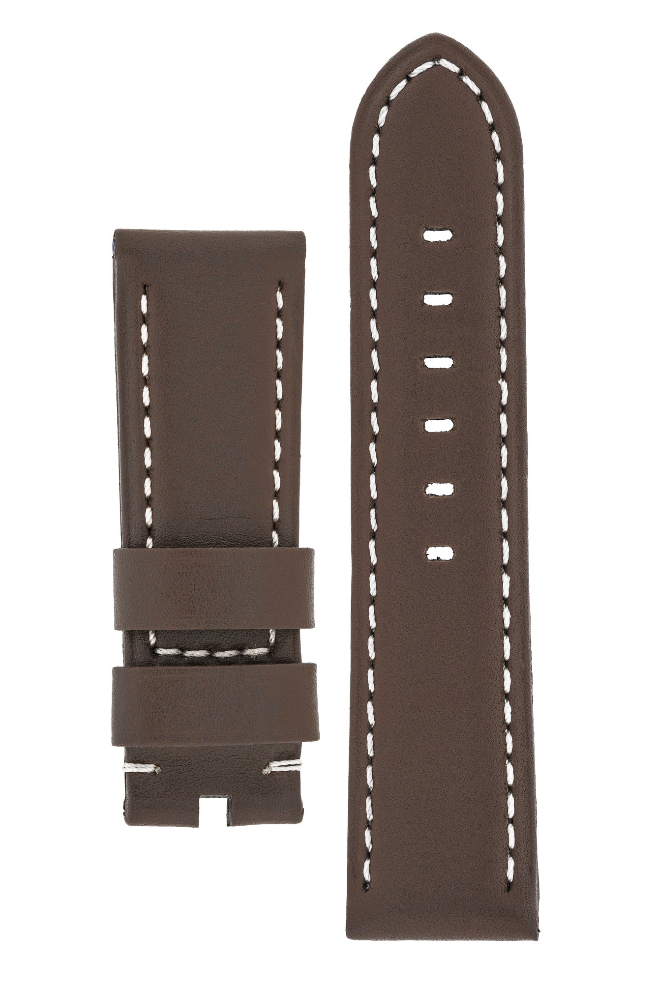 Panerai-Style Calf Leather Watch Strap in CHOCOLATE BROWN